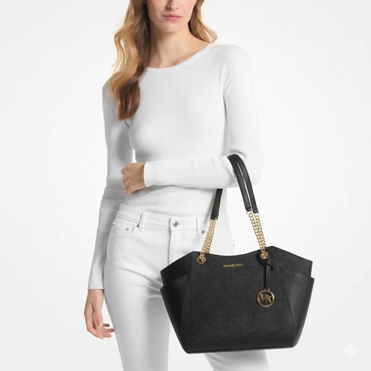 CARTERA TOTE MICHAEL KORS JET SET NEGRO PIEL SAFFIANO - 2