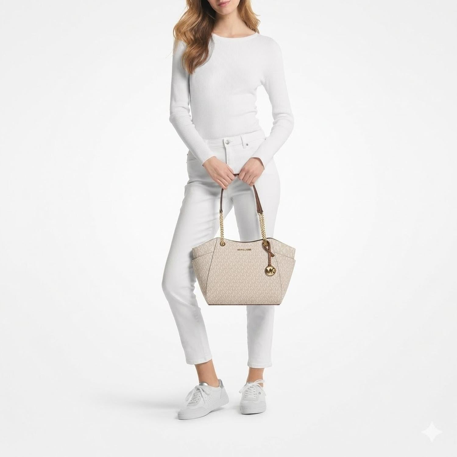 CARTERA TOTE MICHAEL KORS MONOGRAFIADA JET SET VAINILLA - 2