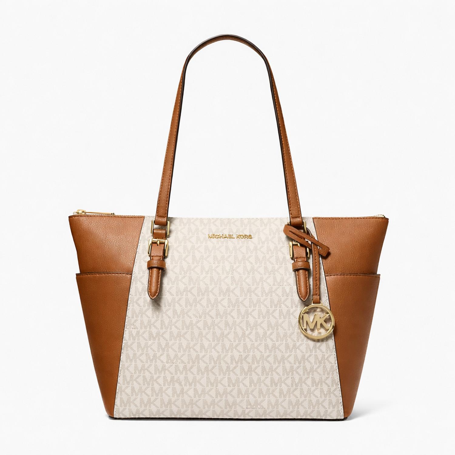 CARTERA TOTE MICHAEL KORS MONOGRAFIADA VAINILLA - 1