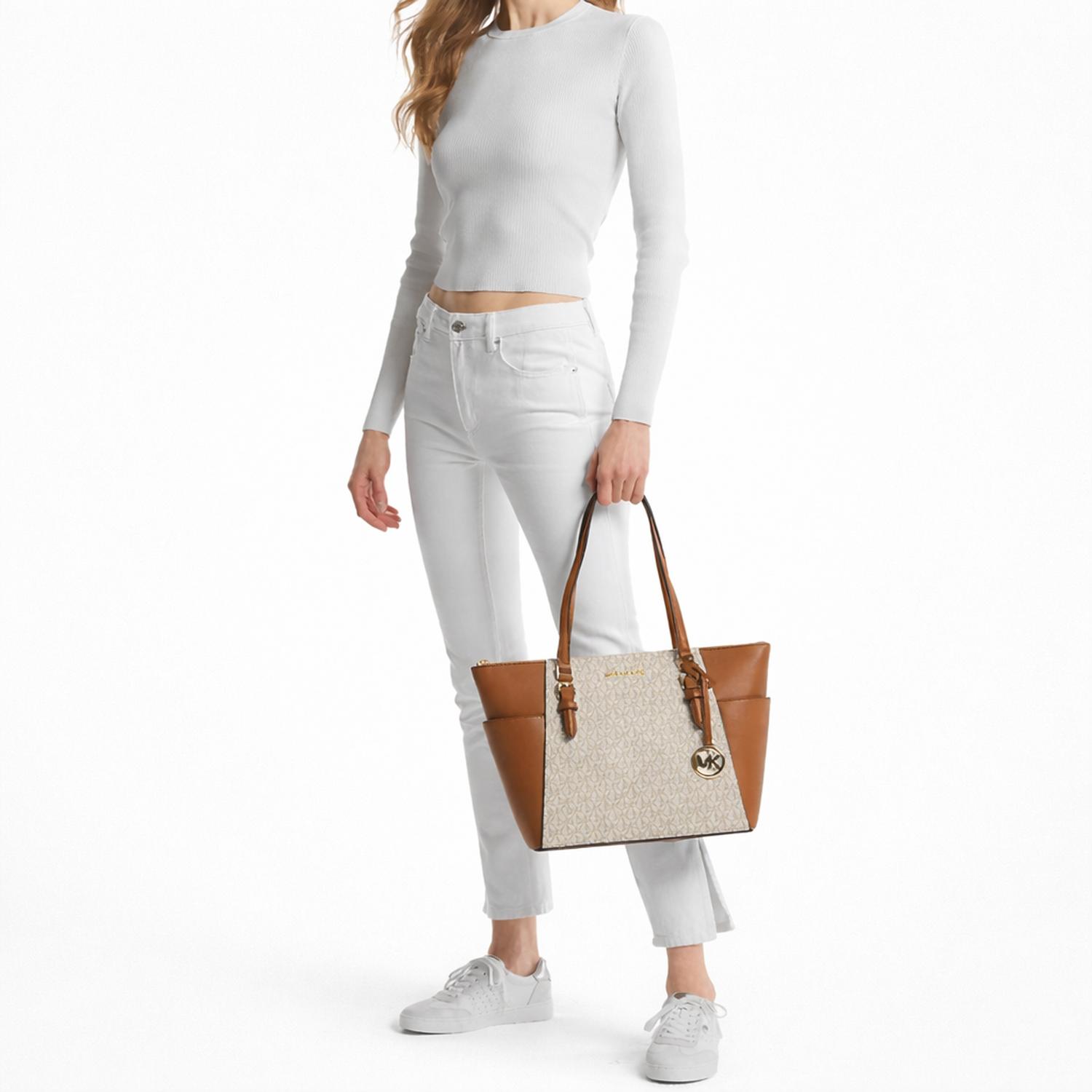 CARTERA TOTE MICHAEL KORS MONOGRAFIADA VAINILLA - 2