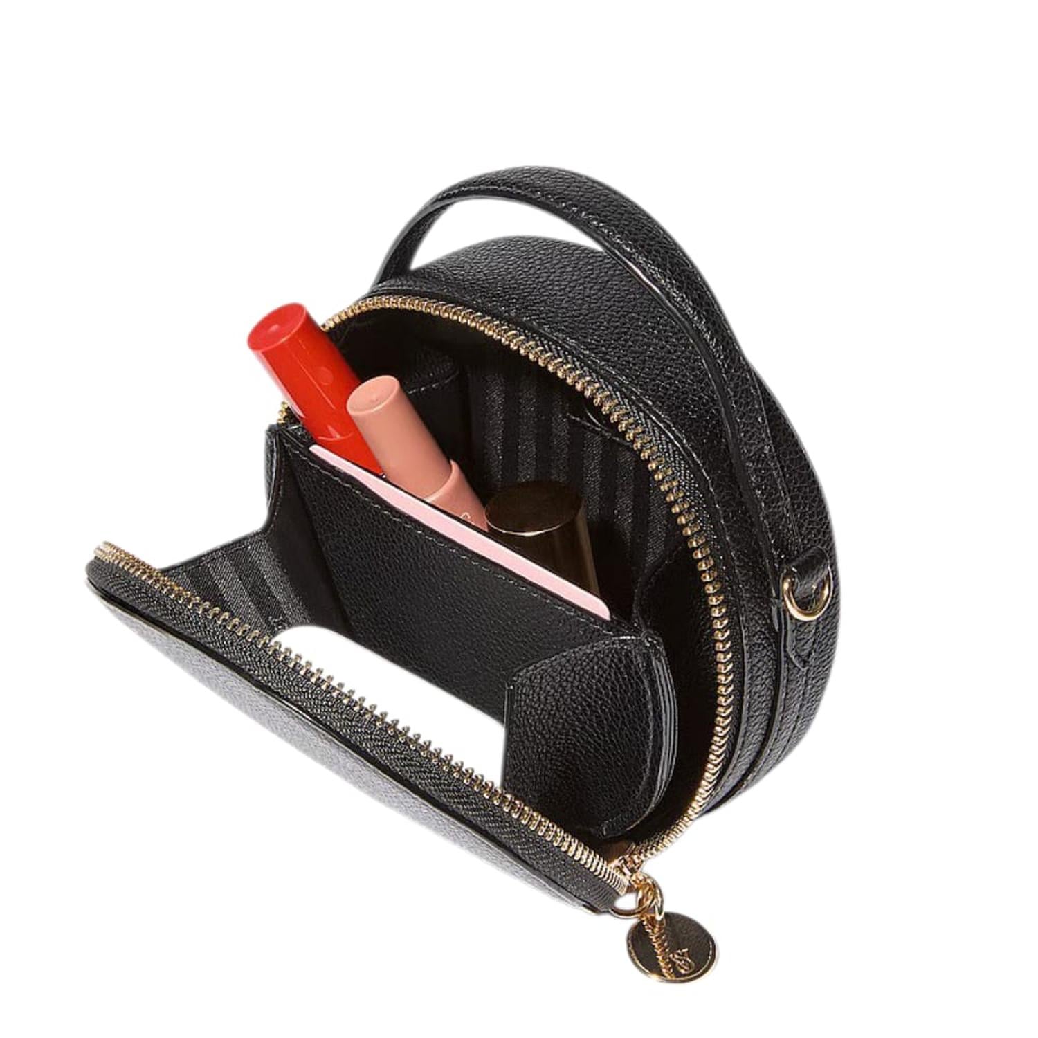 CARTERA MINI CROSSBODY NEGRA CON CADENA DORADA VICTORIAS SECRET - 2