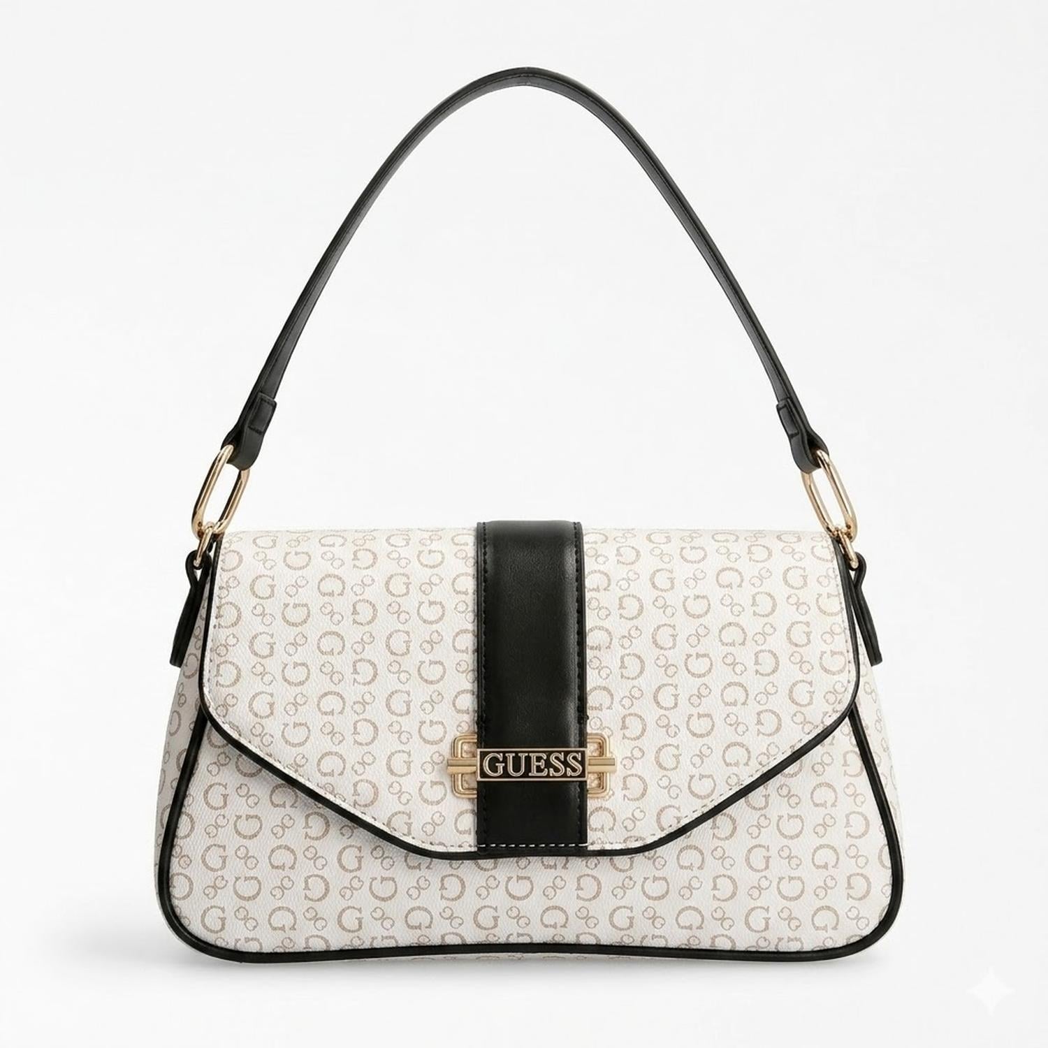 CARTERA SHOULDER BAG Y CROSSBODY GUESS MONOGRAFIADA GRIS CON NEGRO - 2