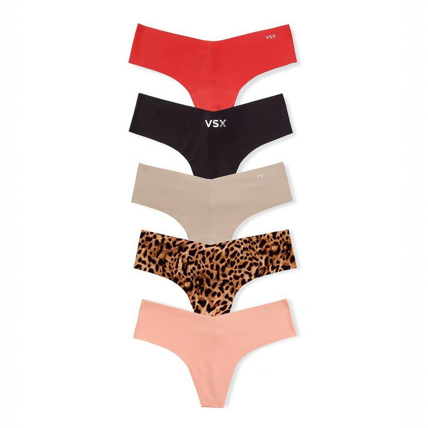 CALZON HILO PACK 5 VICTORIAS SECRET CON DISEÑO Y COLOR ENTERO - 1