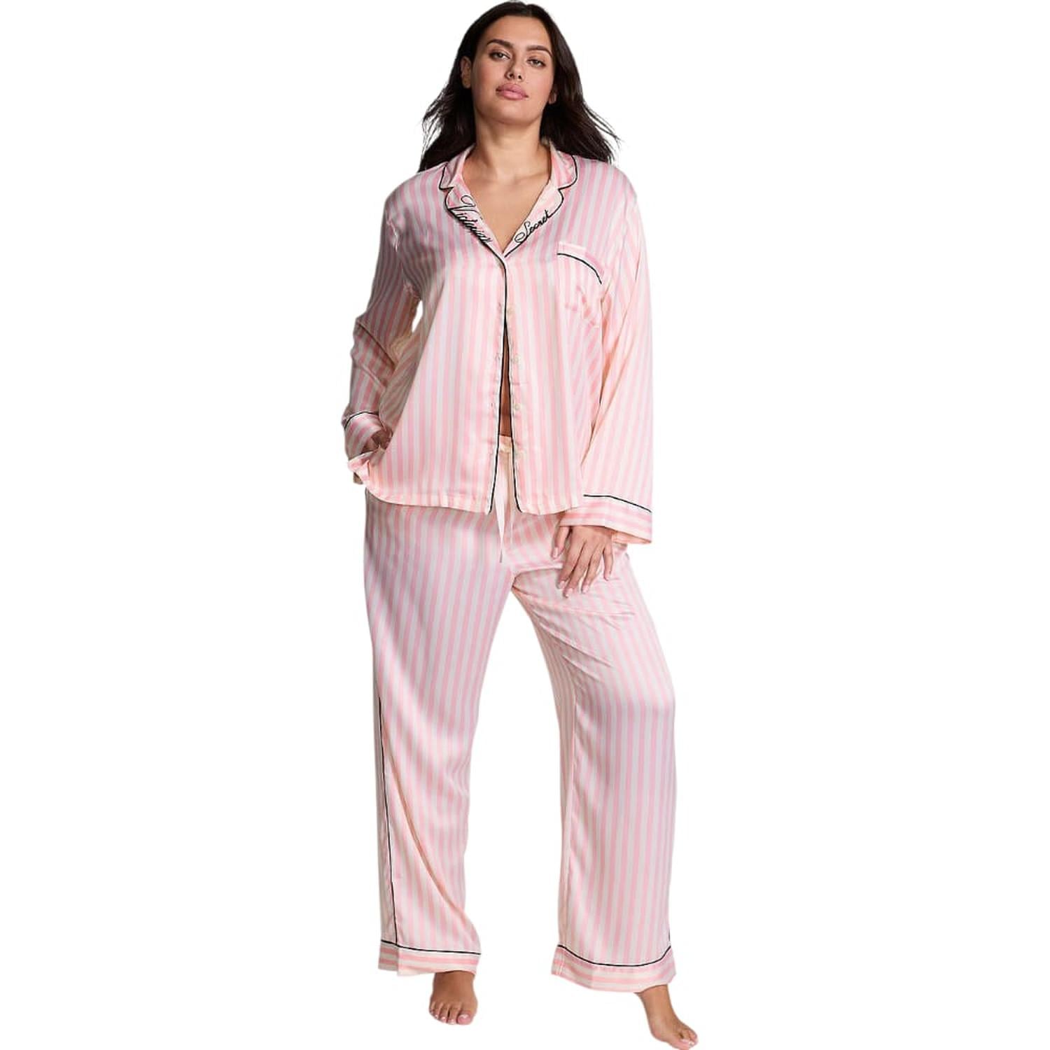 CONJUNTO DE PIJAMA SATEN VICTORIAS SECRET LARGO - 1