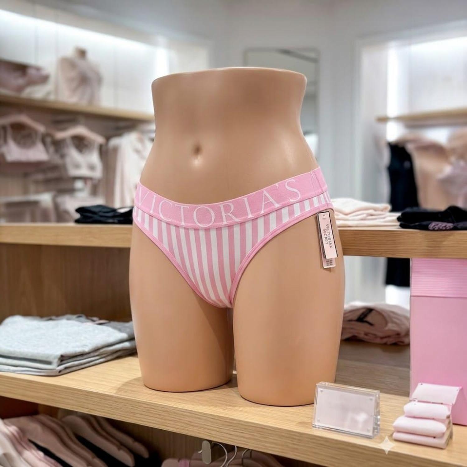 CALZONES TANGA VICTORIAS SECRET ROSADO A RAYAS - 2