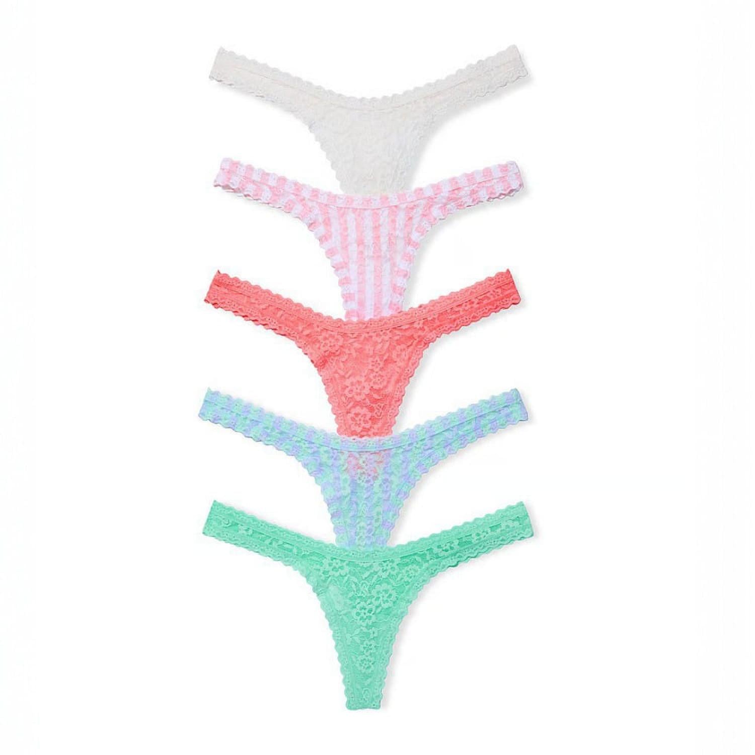 CALZON HILO PACK 5 ENCAJE VICTORIAS SECRET COLORES VARIADOS - 1