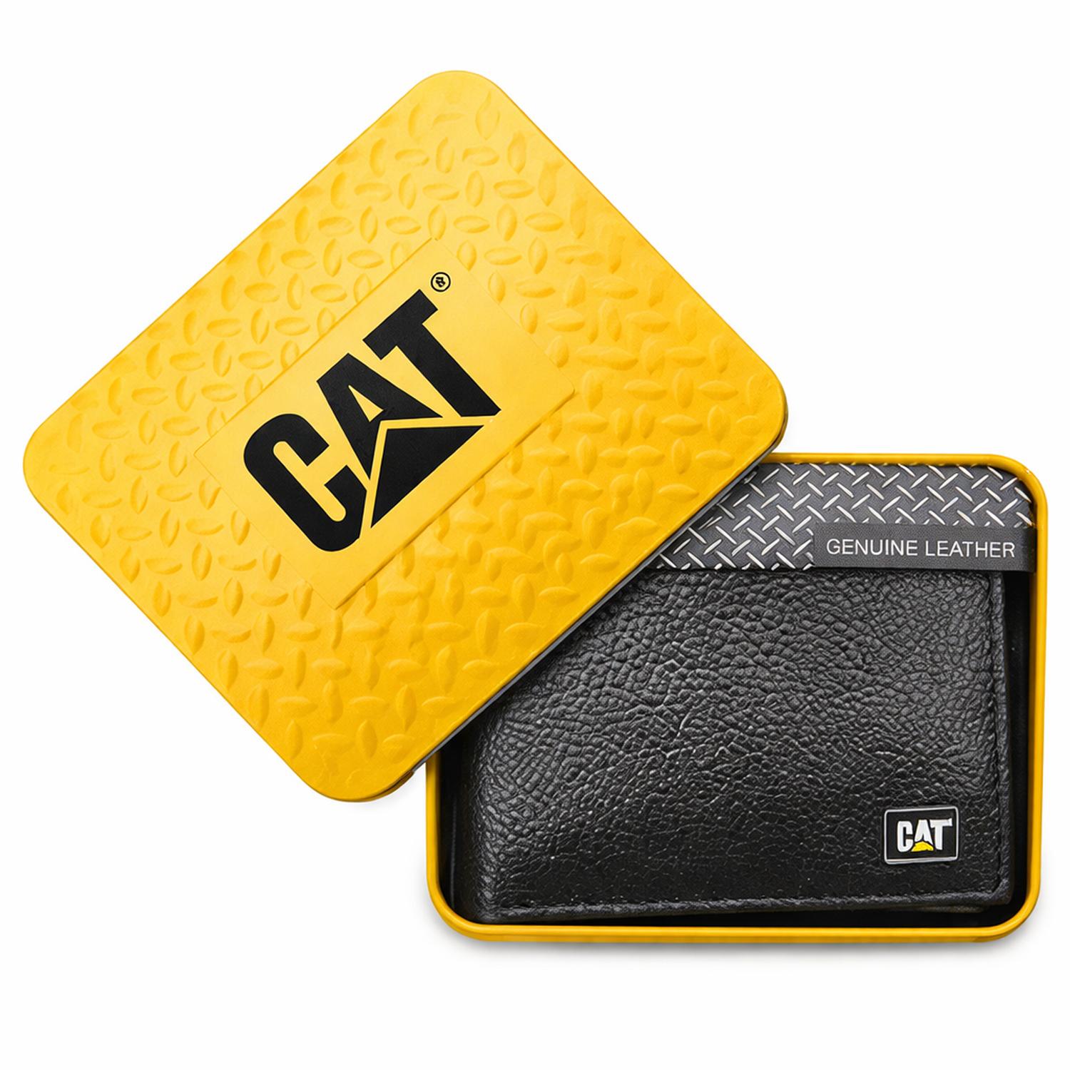 BILLETERA CATERPILLAR HOMBRE CUERO NEGRO PROTECCIÓN RFID - 1