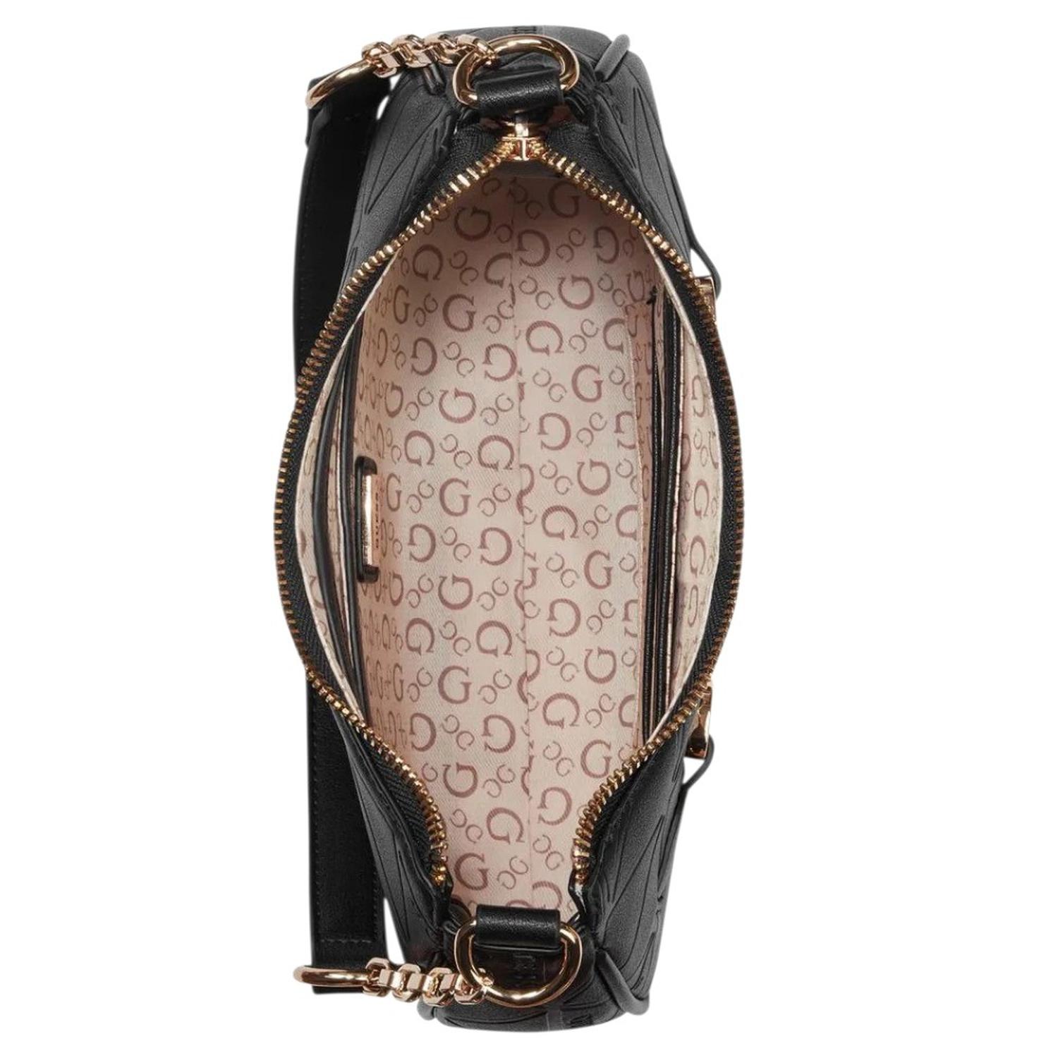 CARTERA SHOULDER BAG Y CROSSBODY GUESS MONOGRAFIADO NEGRO CELESTIA - 4