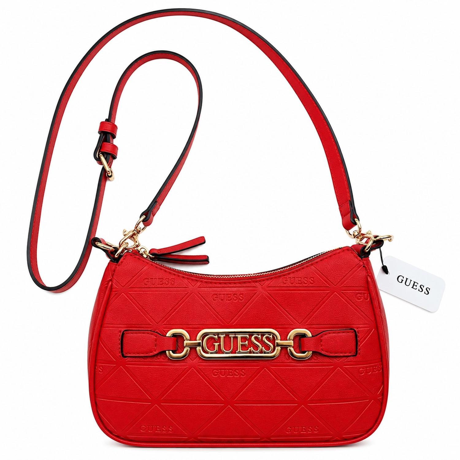 CARTERA SHOULDER BAG Y CROSSBODY GUESS MONOGRAFIADO ROJO CELESTIA - 2