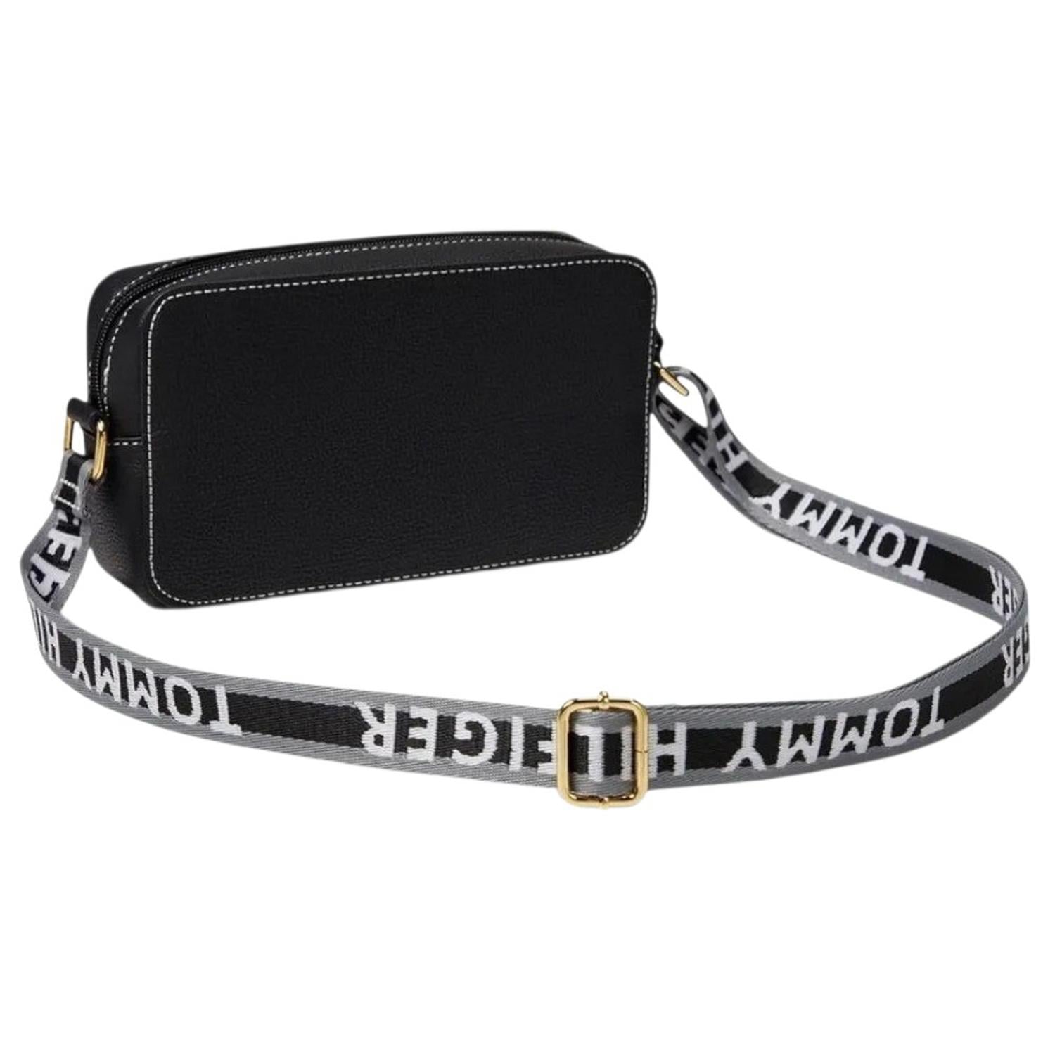 CARTERA MEDIANA CROSSBODY TOMMY HILFIGER NEGRO CORREA MONOGRAFIADA - 2