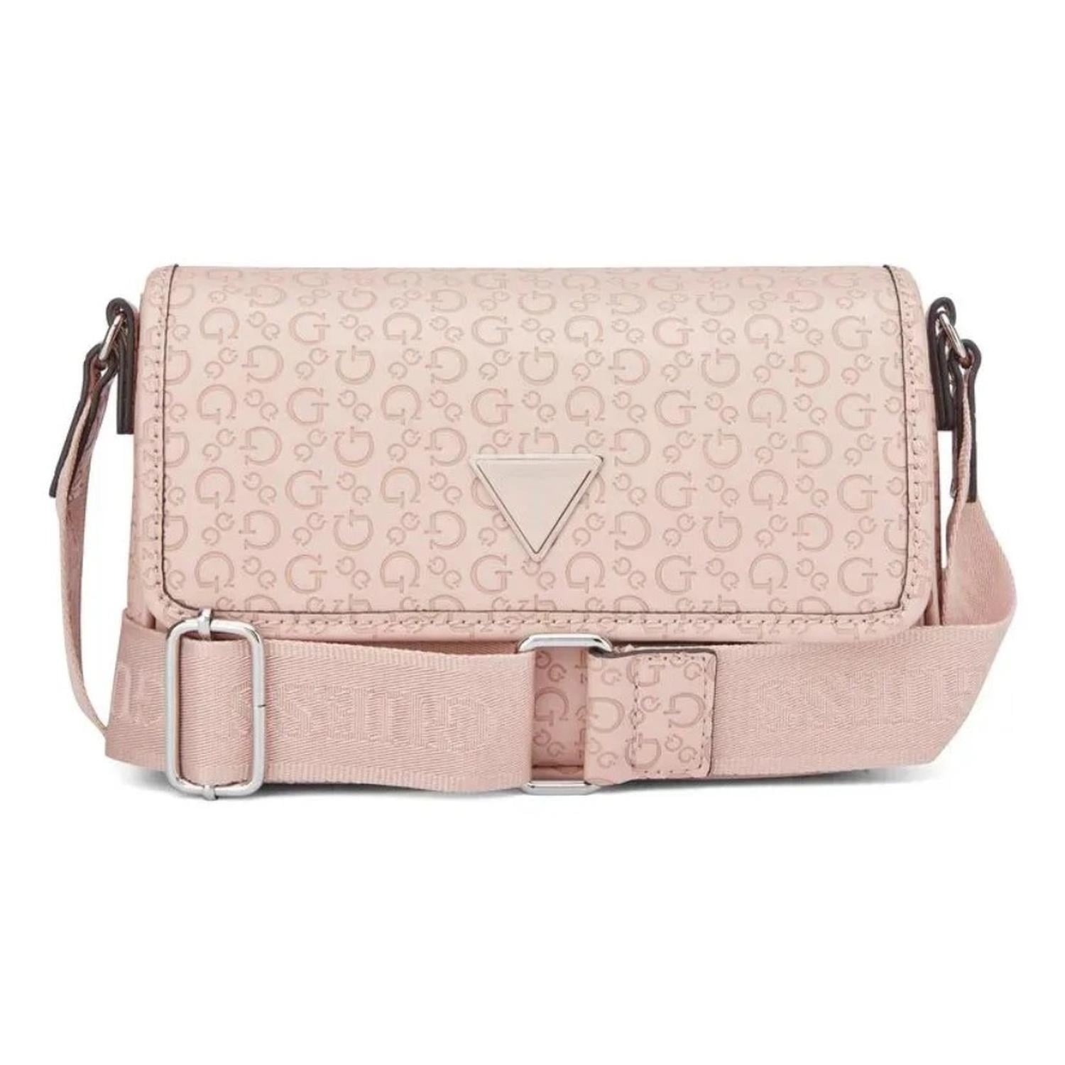 CARTERA CROSSBODY GUESS MONOGRAFIADA ROSADA - 1