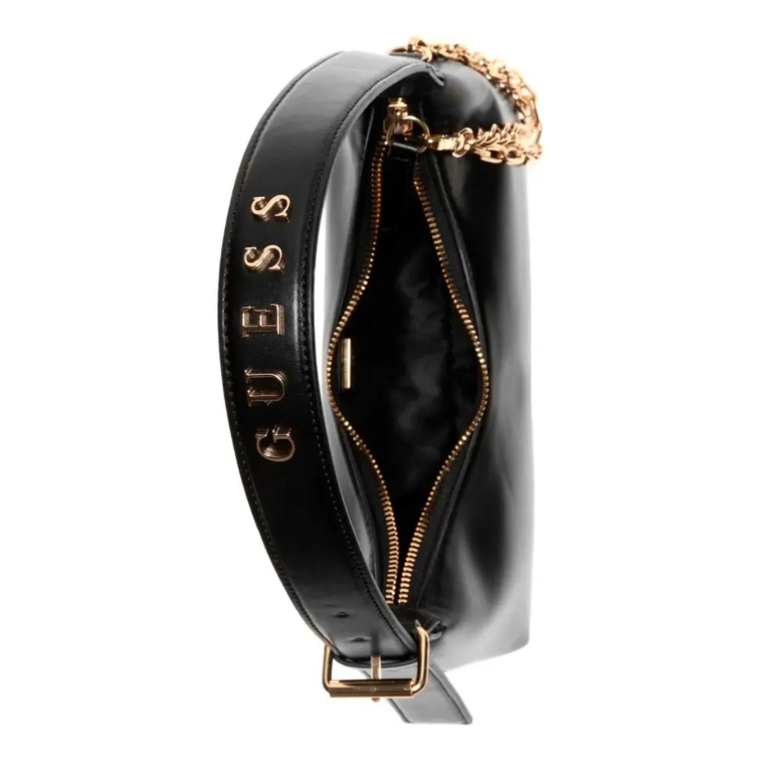 CARTERA SHOULDER BAG DEMELZA GUESS NEGRO CON CADENA DORADA - 3