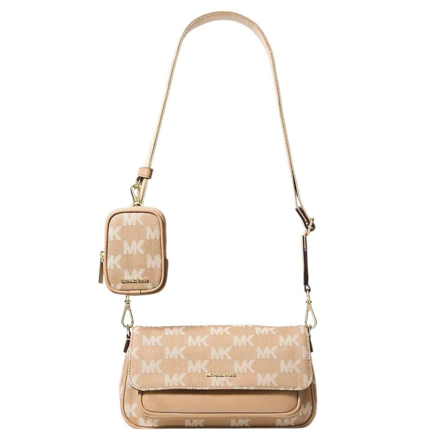 CARTERA MINI CROSSBODY MICHAEL KORS DENIM BEIGE MONOGRAFIADA - 1