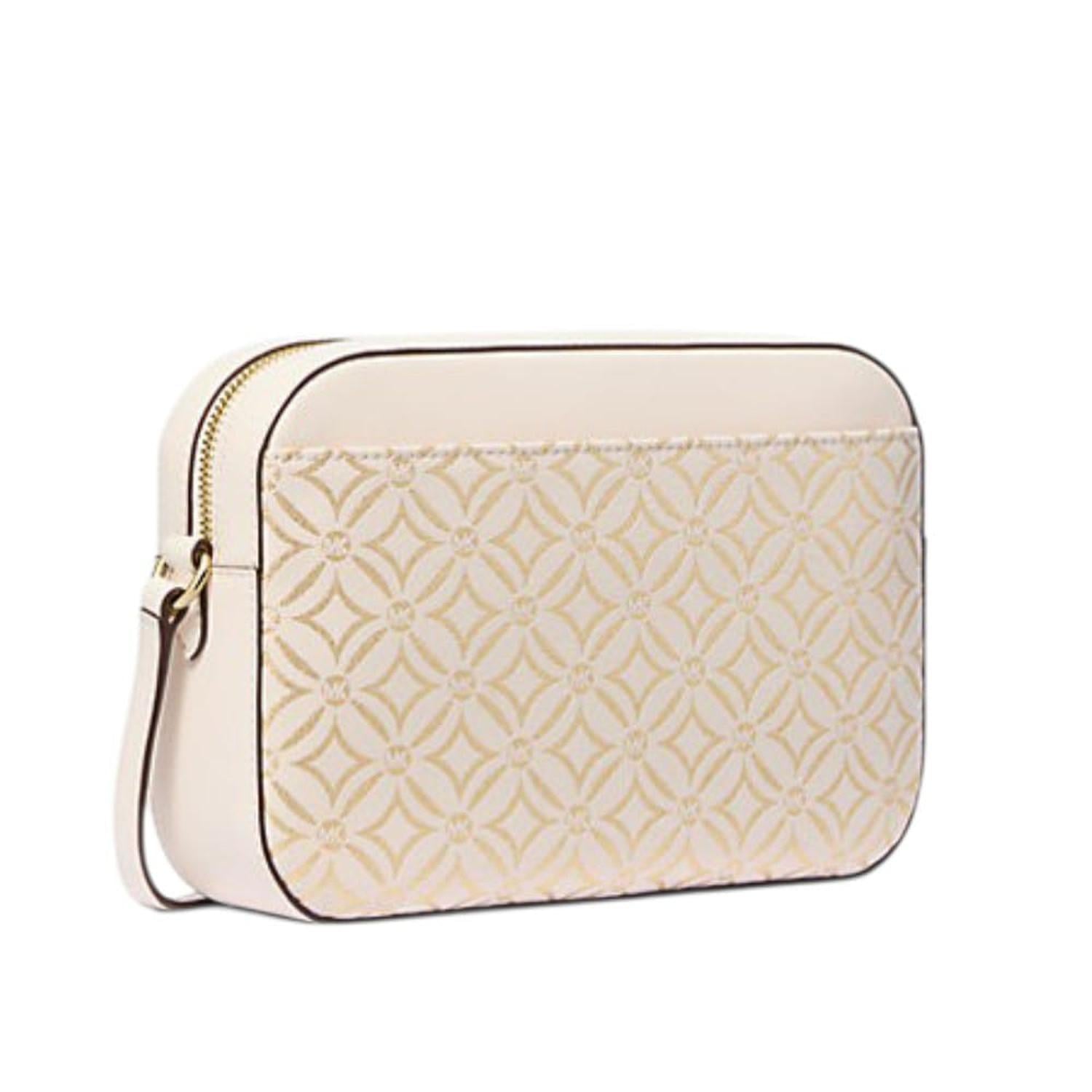 CARTERA CROSSBODY MICHAEL KORS BLANCO MONOGRAFIADA CON DORADO - 3