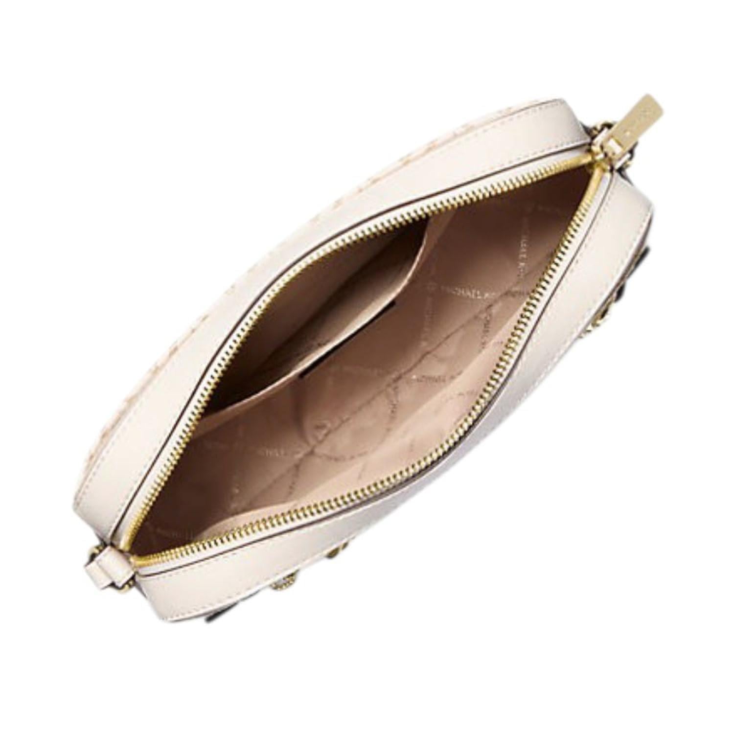 CARTERA CROSSBODY MICHAEL KORS BLANCO MONOGRAFIADA CON DORADO - 4