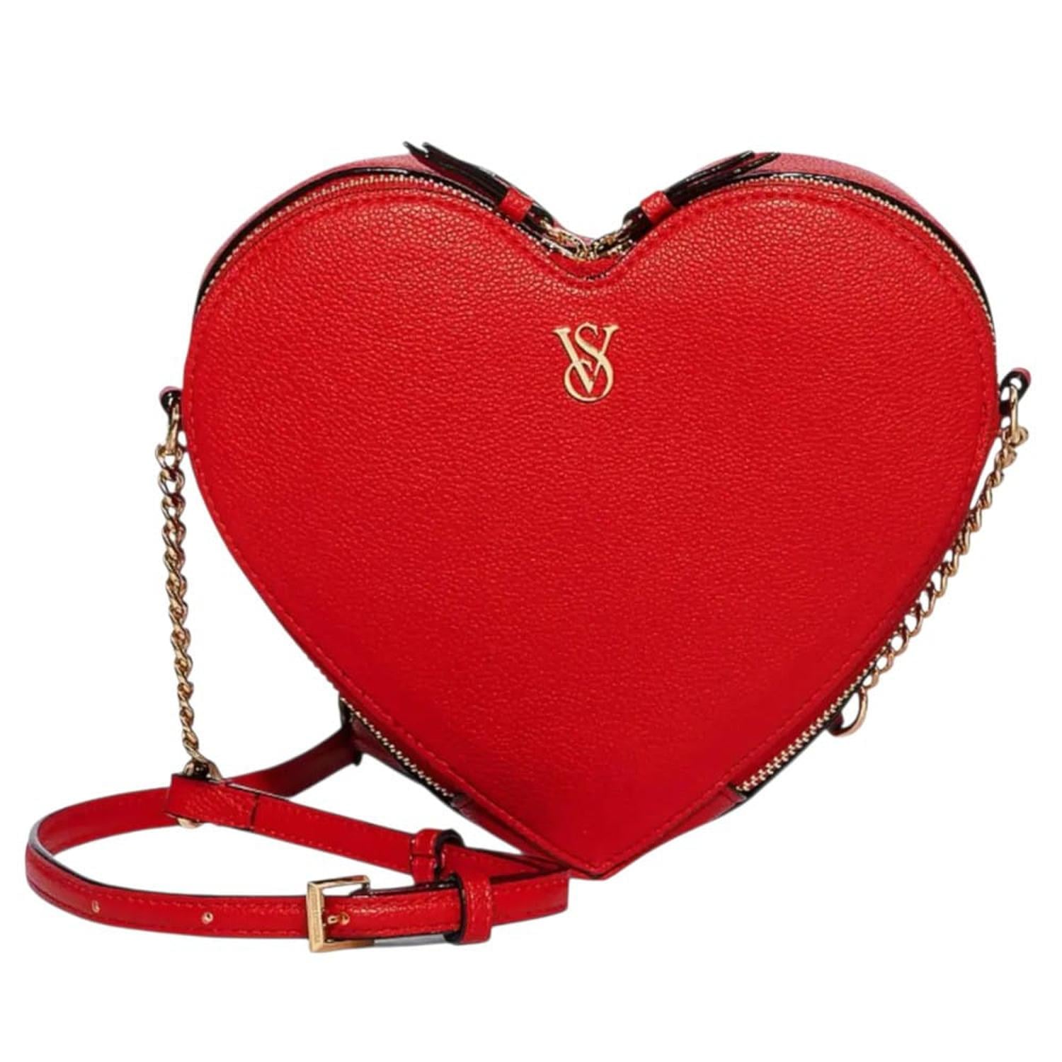 CARTERA CROSSBODY VICTORIAS SECRET ROJA EN FORMA DE CORAZON - 1