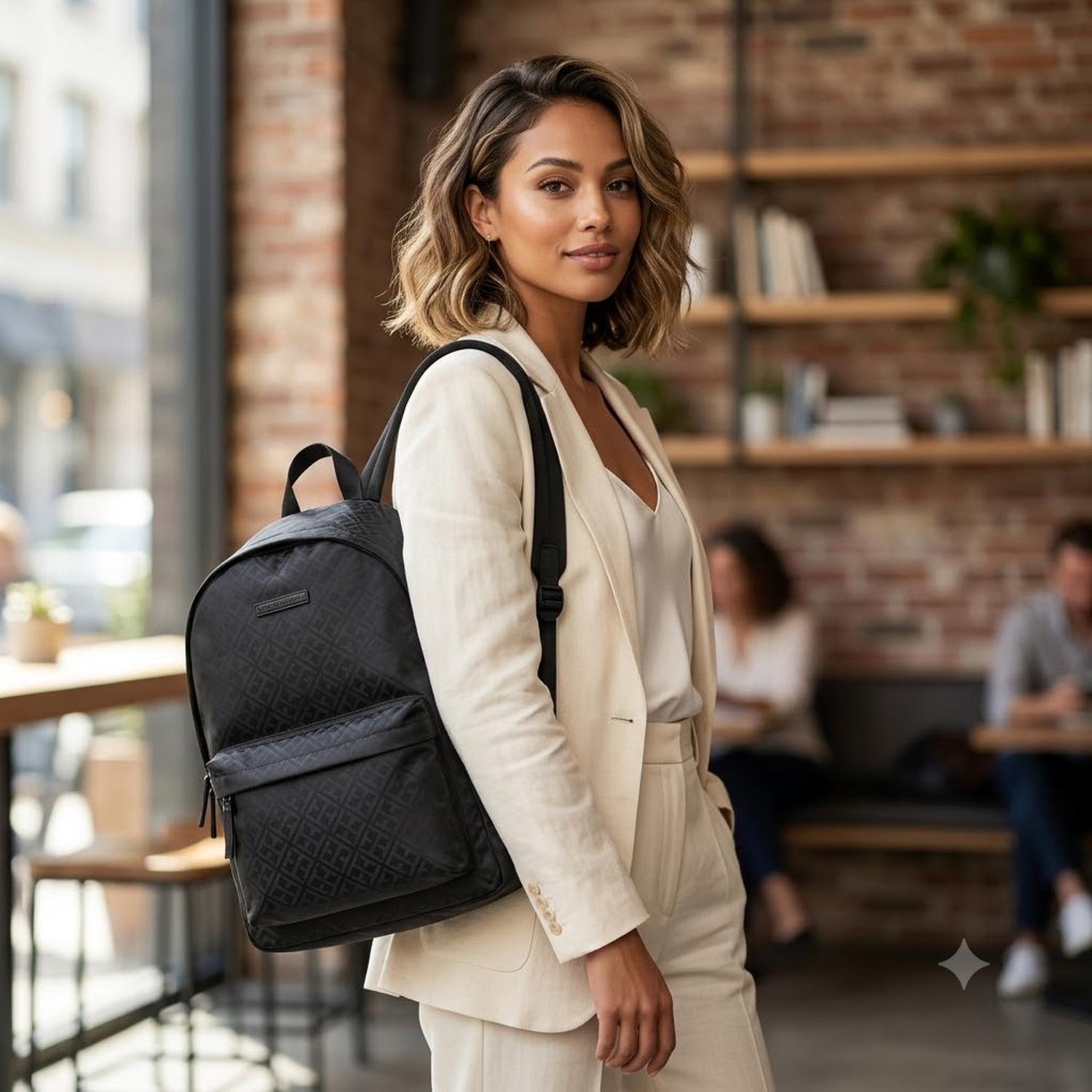 MOCHILA TOMMY HILFIGER NEGRO MONOGRAFIADO - 3