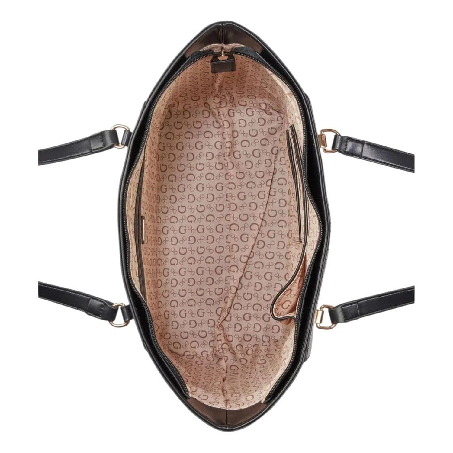 CARTERA TOTE GUESS MONOGRAFIADA GRIS Y NEGRO - 3