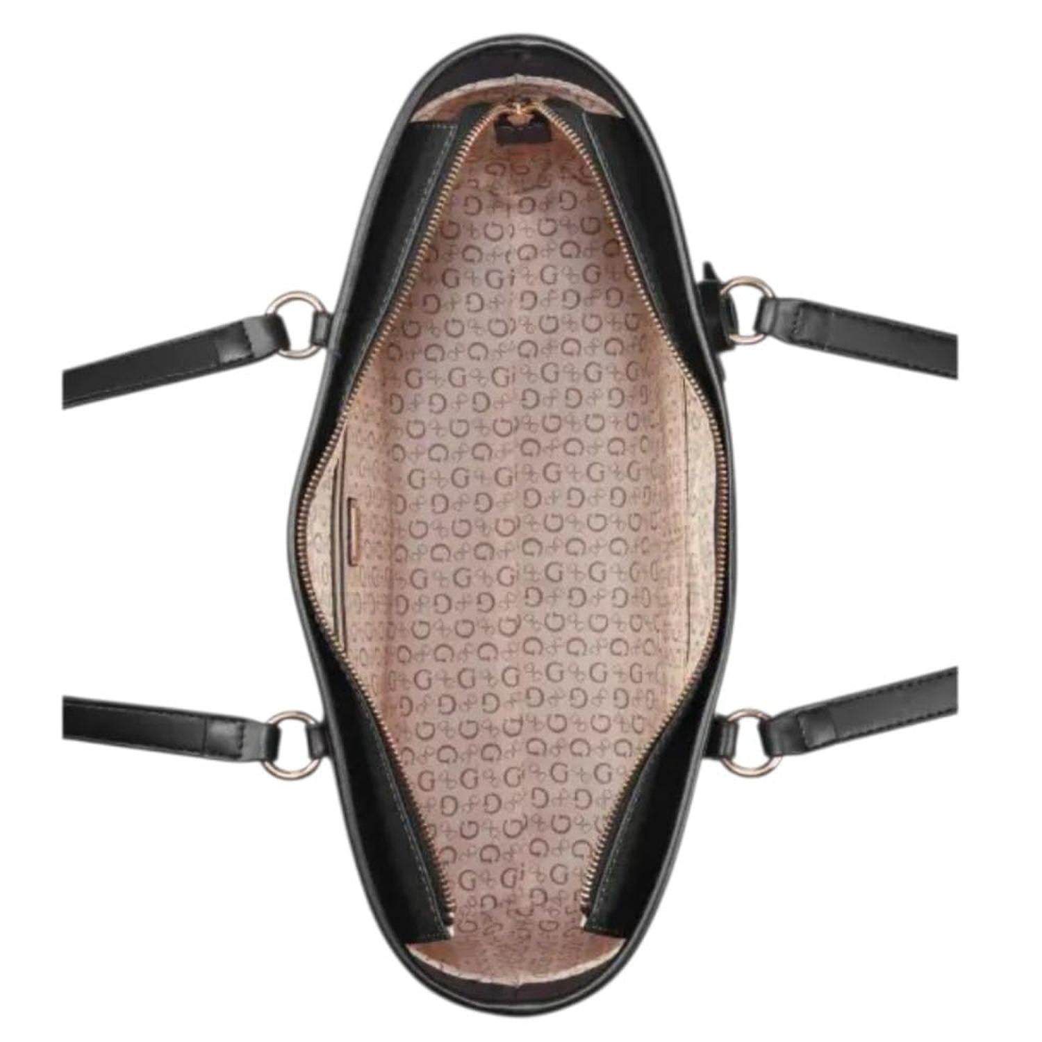 CARTERA TOTE GUESS MONOGAFIADA NEGRO CON CINTA EN MEDIO - 4