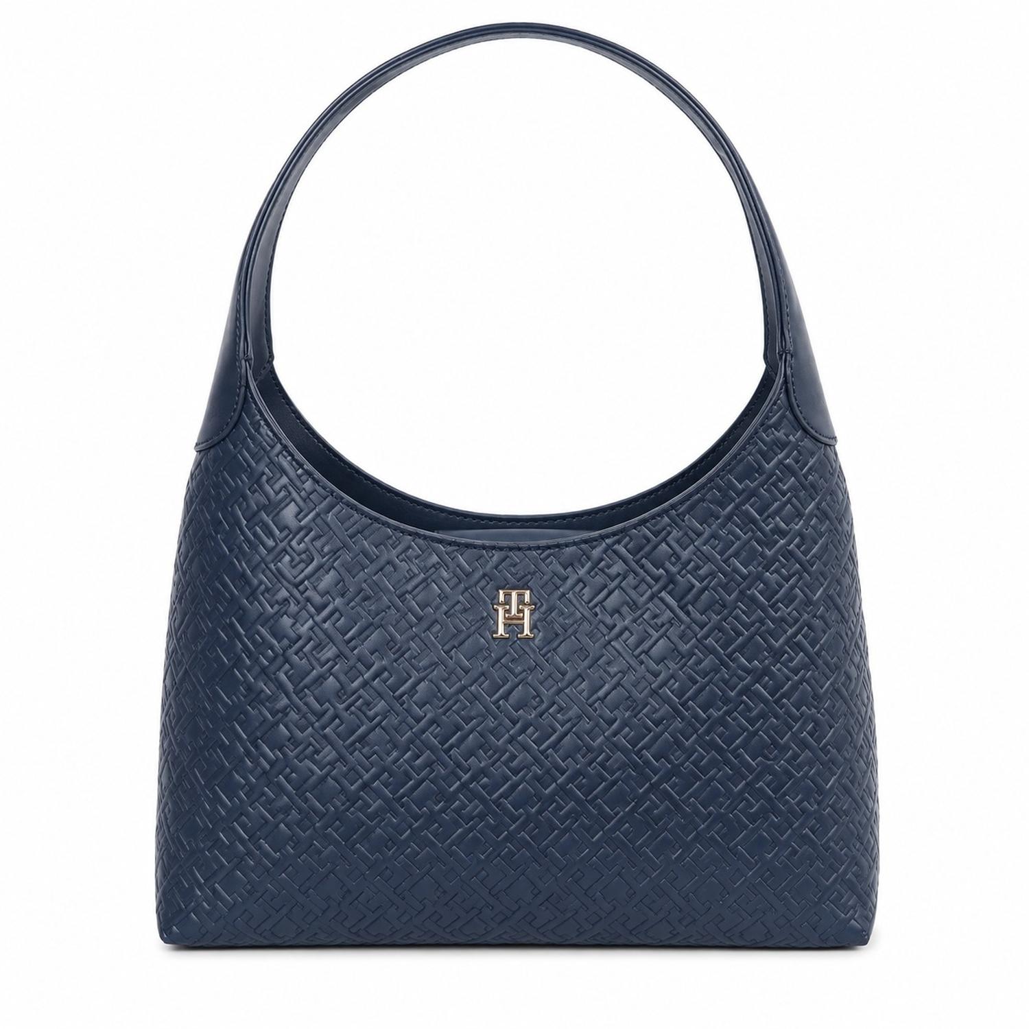 CARTERA SHOULDER BAG TOMMY HILFIGER AZUL ENTERO MONOGRAFIADO - 1