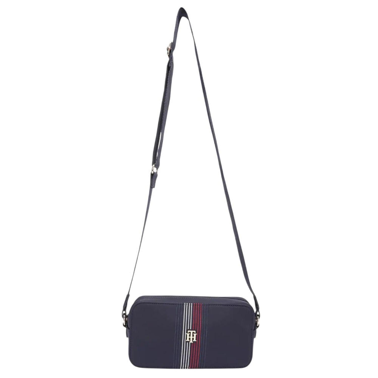 CARTERA CROSSBODY TOMMY HILFIGER AZUL CON CINTA DE COLORES - 2