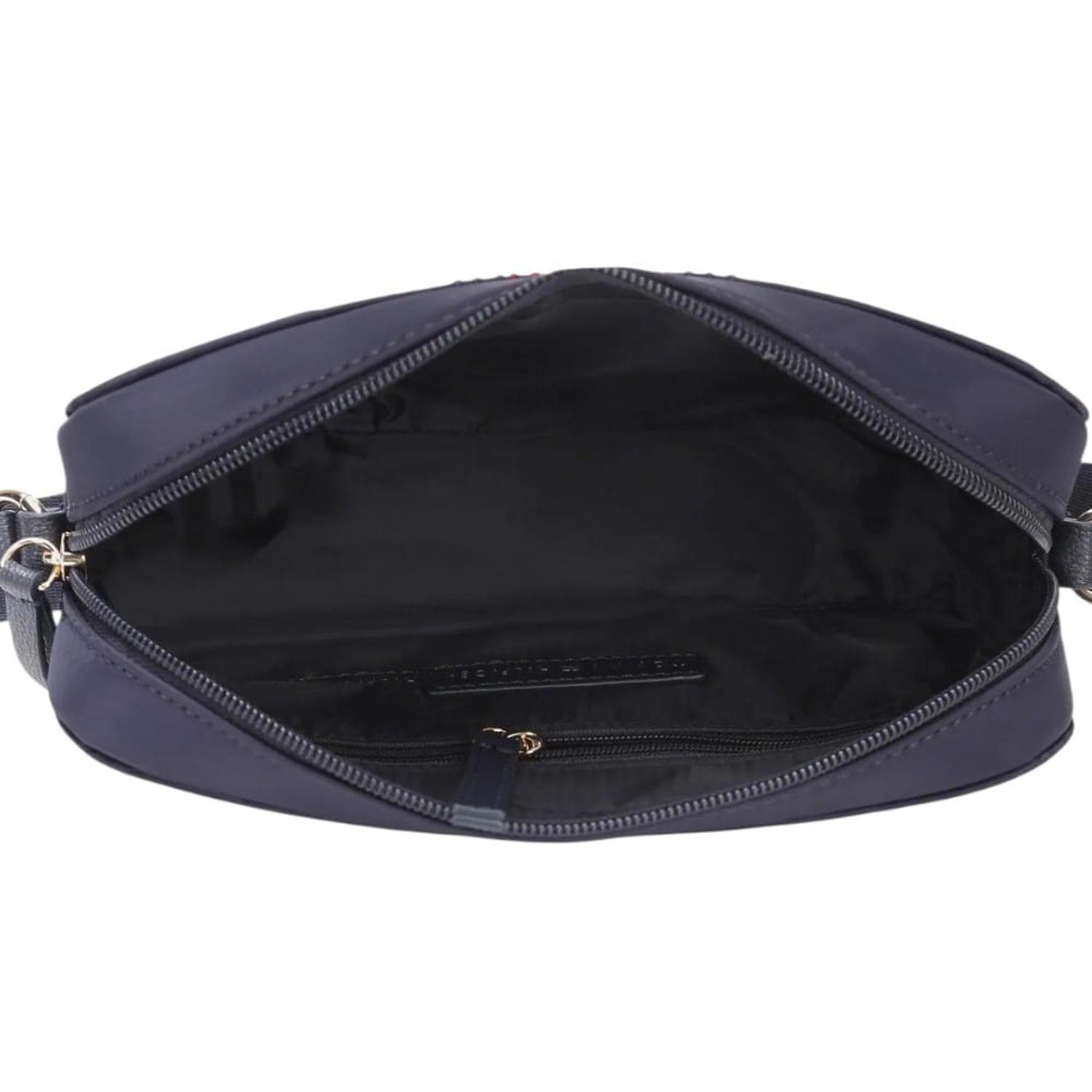 CARTERA CROSSBODY TOMMY HILFIGER AZUL CON CINTA DE COLORES - 3