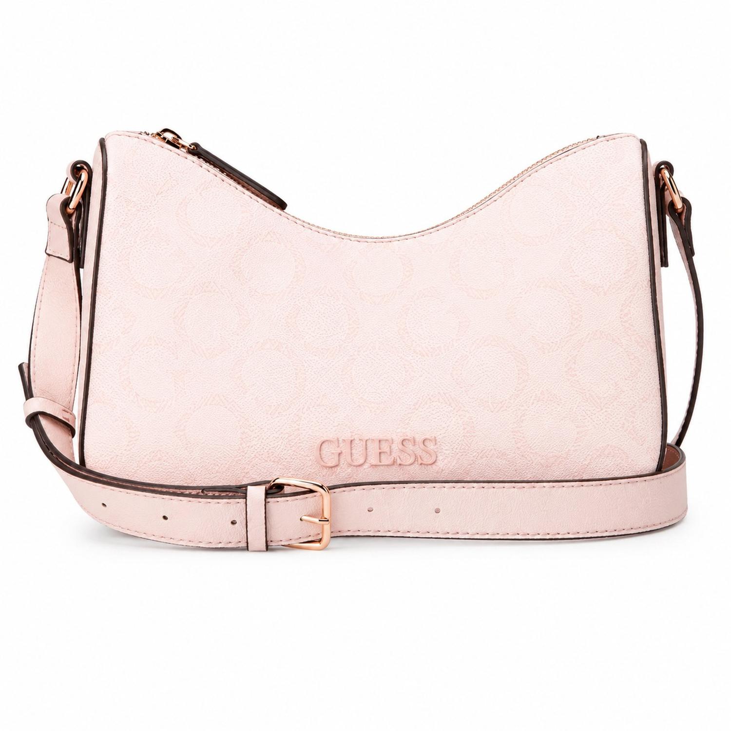 CARTERA CROSSBODY GUESS MONOGRAFIADA EN ROSADO - 1