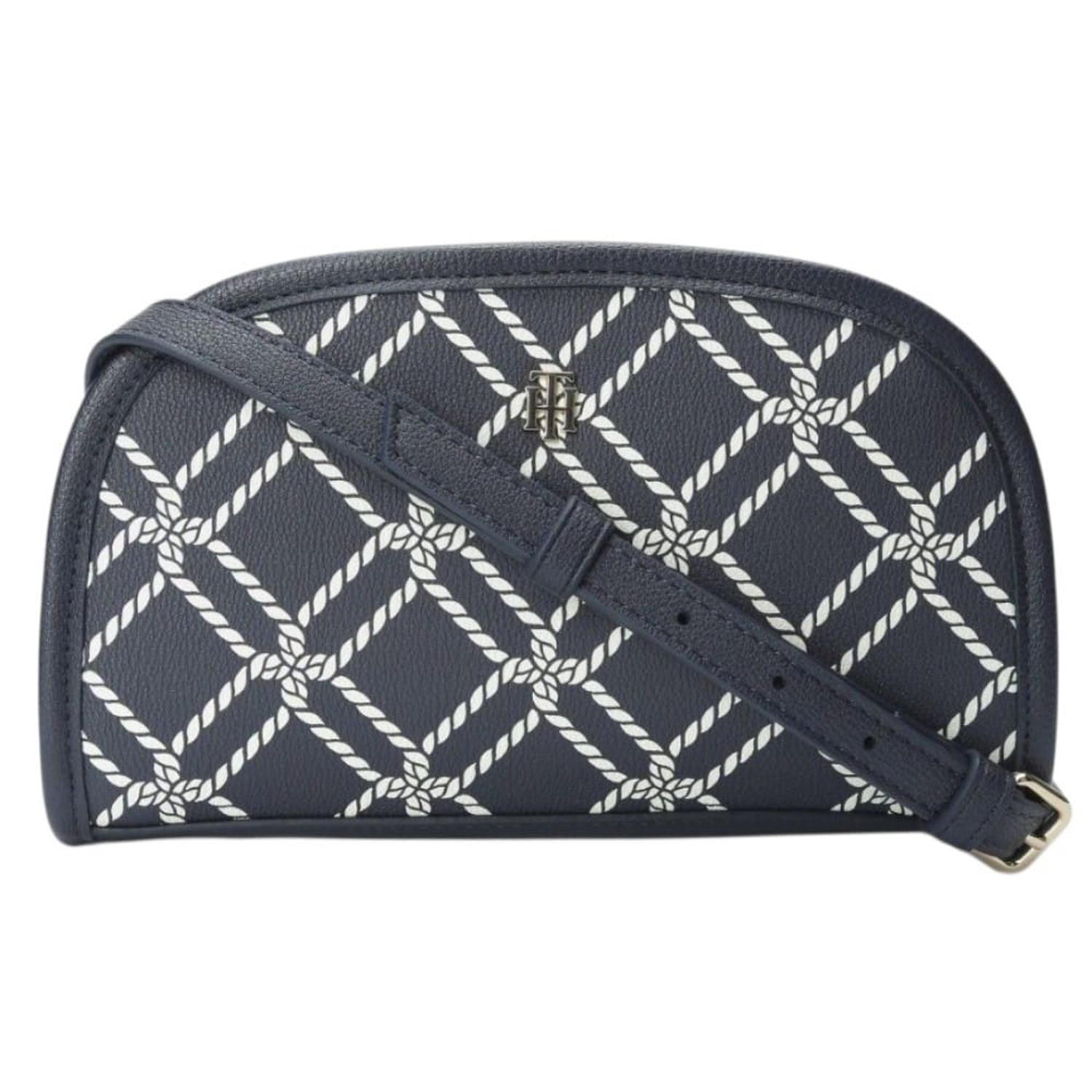 CARTERA CROSSBODY TOMMY HILFIGER AZUL ESTILO GEOMETRICO - 1