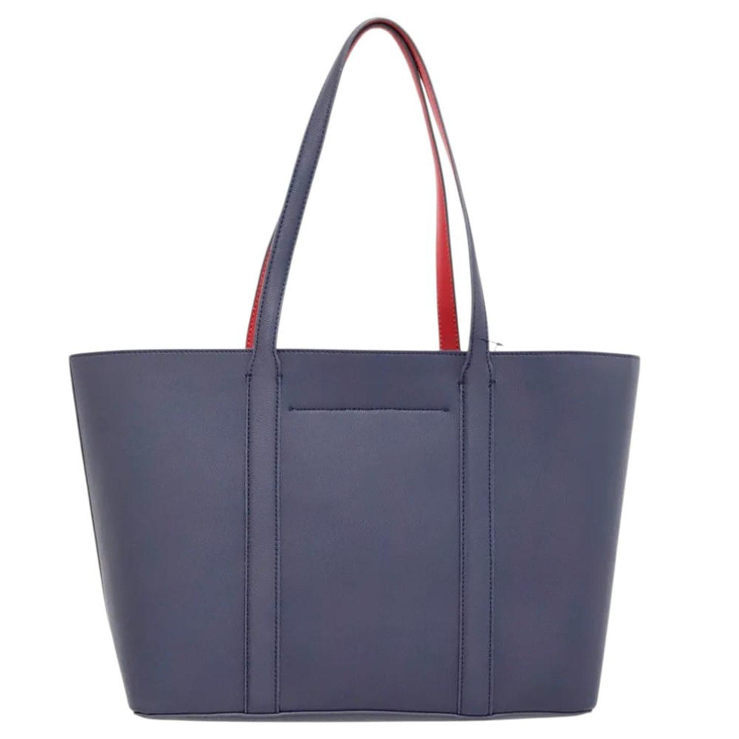 CARTERA TOTE TOMMY HILFIGER AZUL CON FORRO INTERIOR ROJO - 3