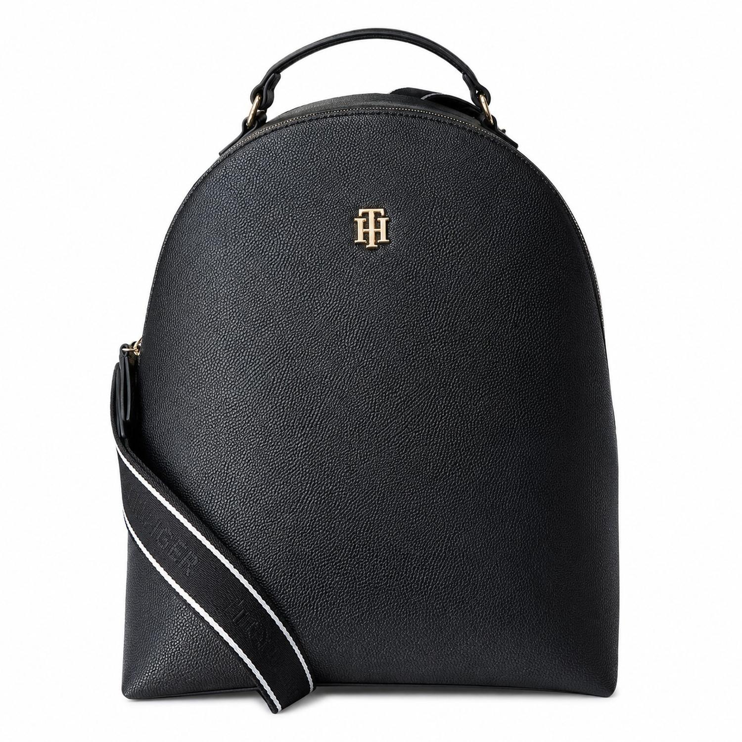 MOCHILA TOMMY HILFIGER NEGRO CON CORREA MONOGRAFIADA - 1