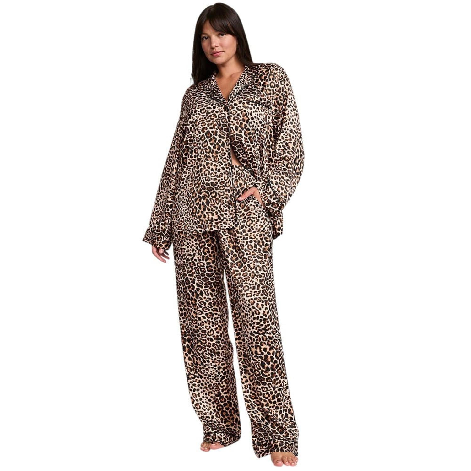 CONJUNTO DE PIJAMA ANIMAL PRINT VICTORIAS SECRET LARGO TALLA S - 1