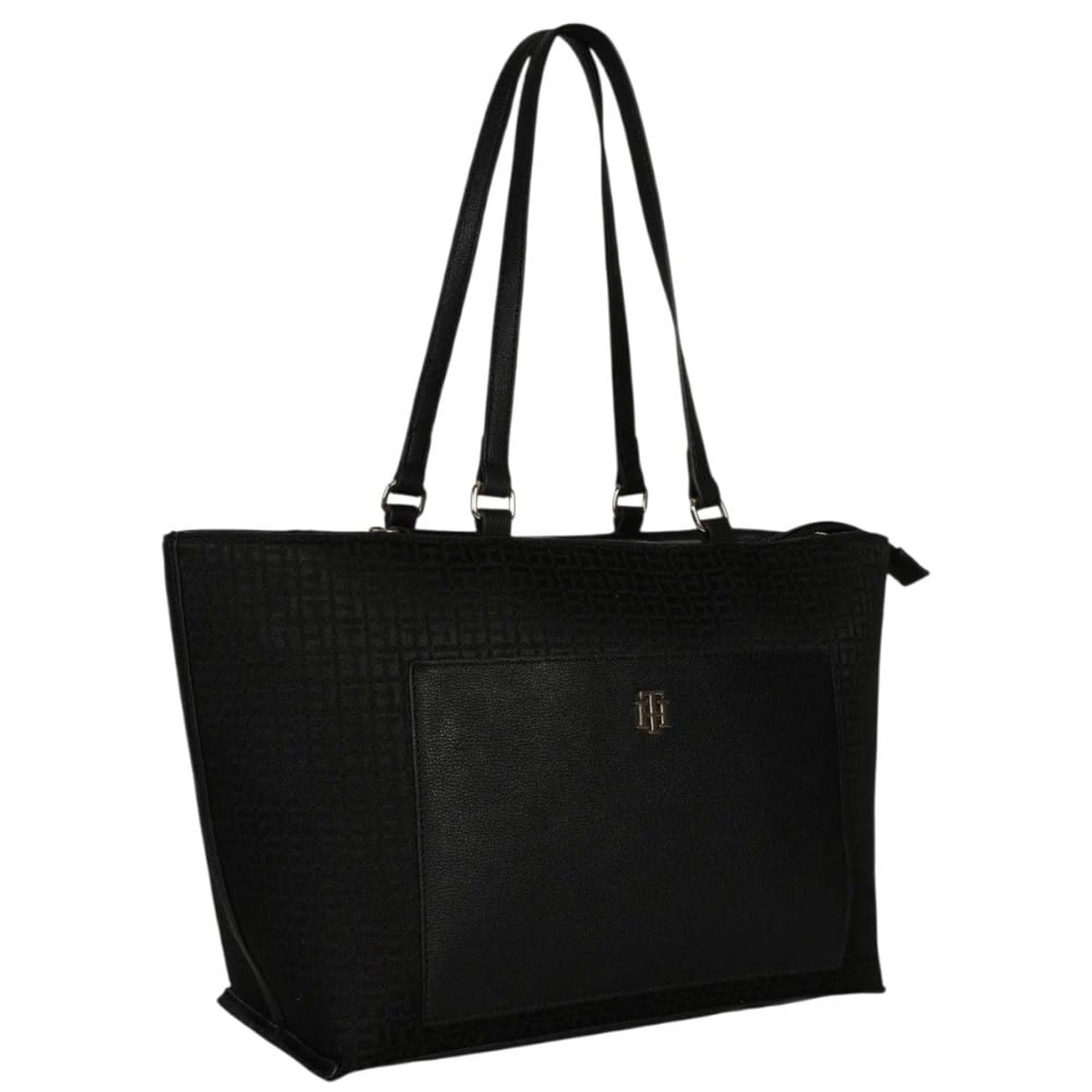 CARTERA TOTE TOMMY HILFIGER MONOGRAFIADO NEGRO - 2