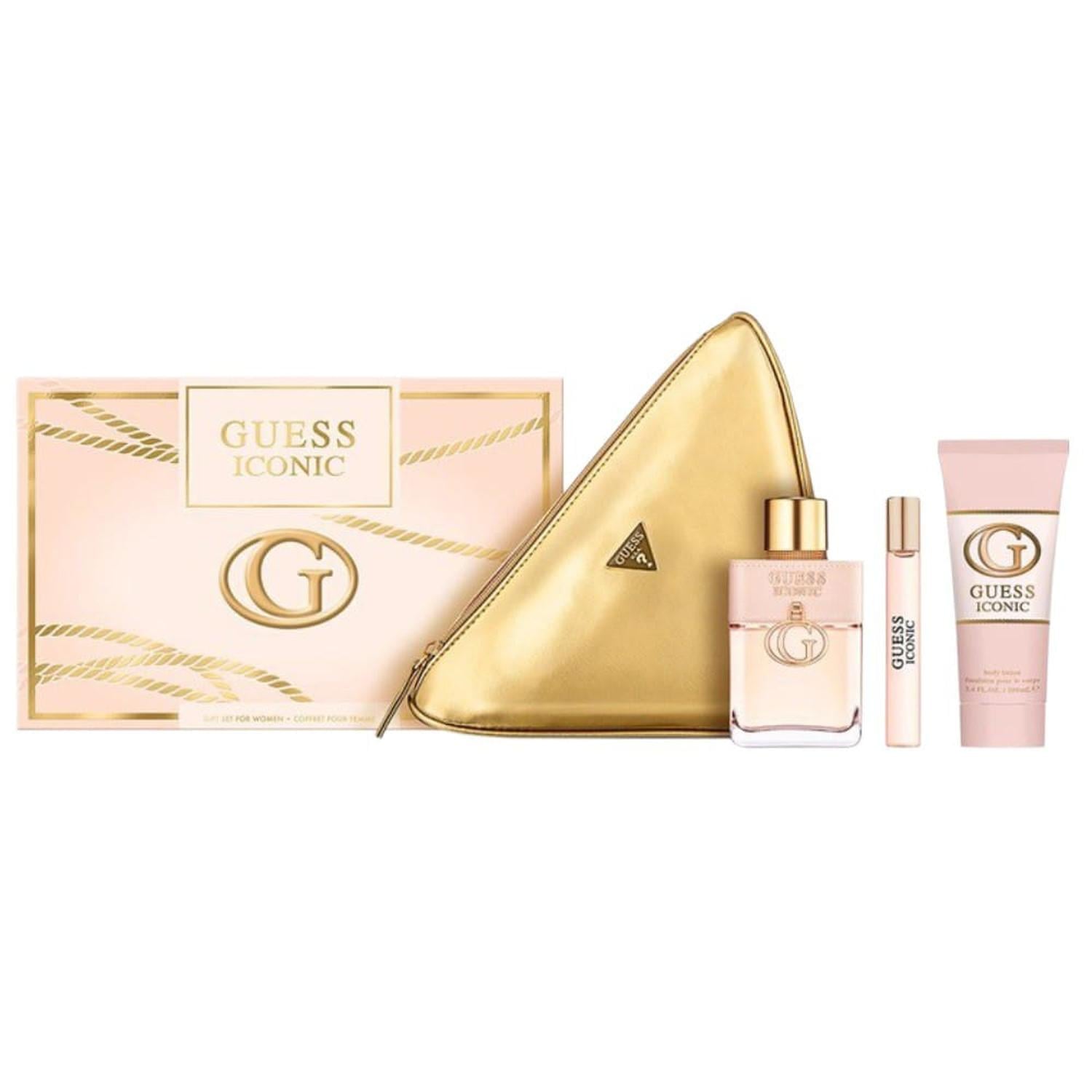 SET DE PERFUME Y CREMA GUESS ICONIC 100ML CON ESTUCHE DORADO - 1