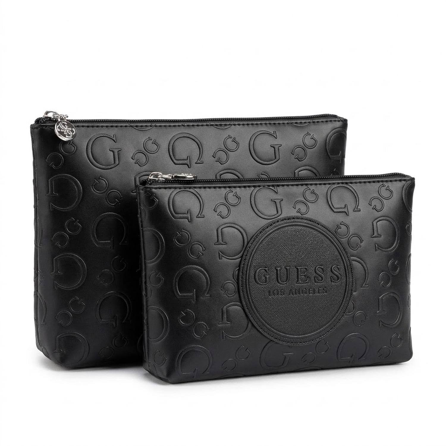 COSMETIQUERA GUESS COURTNEY TRAVEL 2 EN 2 MONOGRAFIADO NEGRO - 1