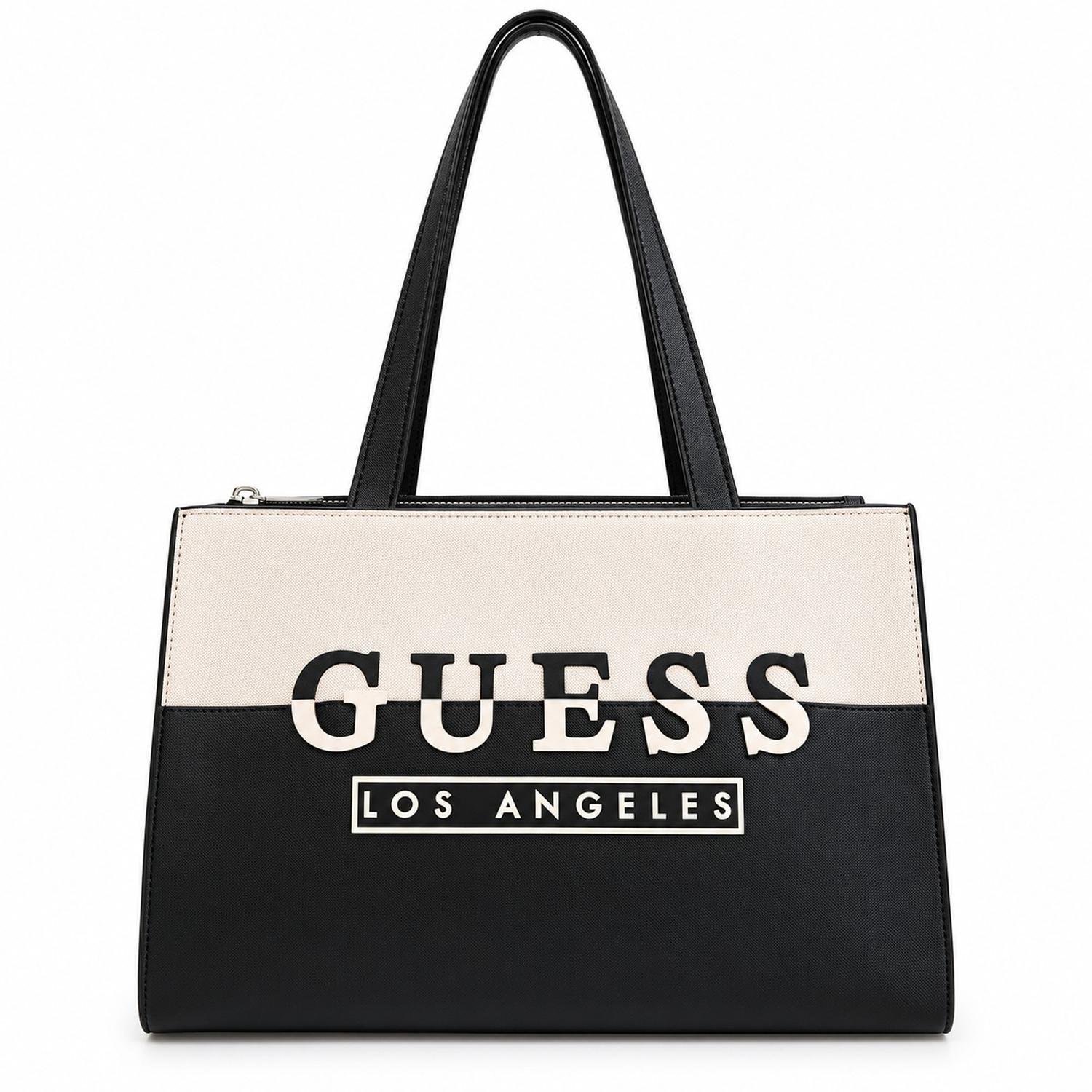 CARTERA TOTE GUESS DAWN BLANCO Y NEGRO LOS ANGELES - 1