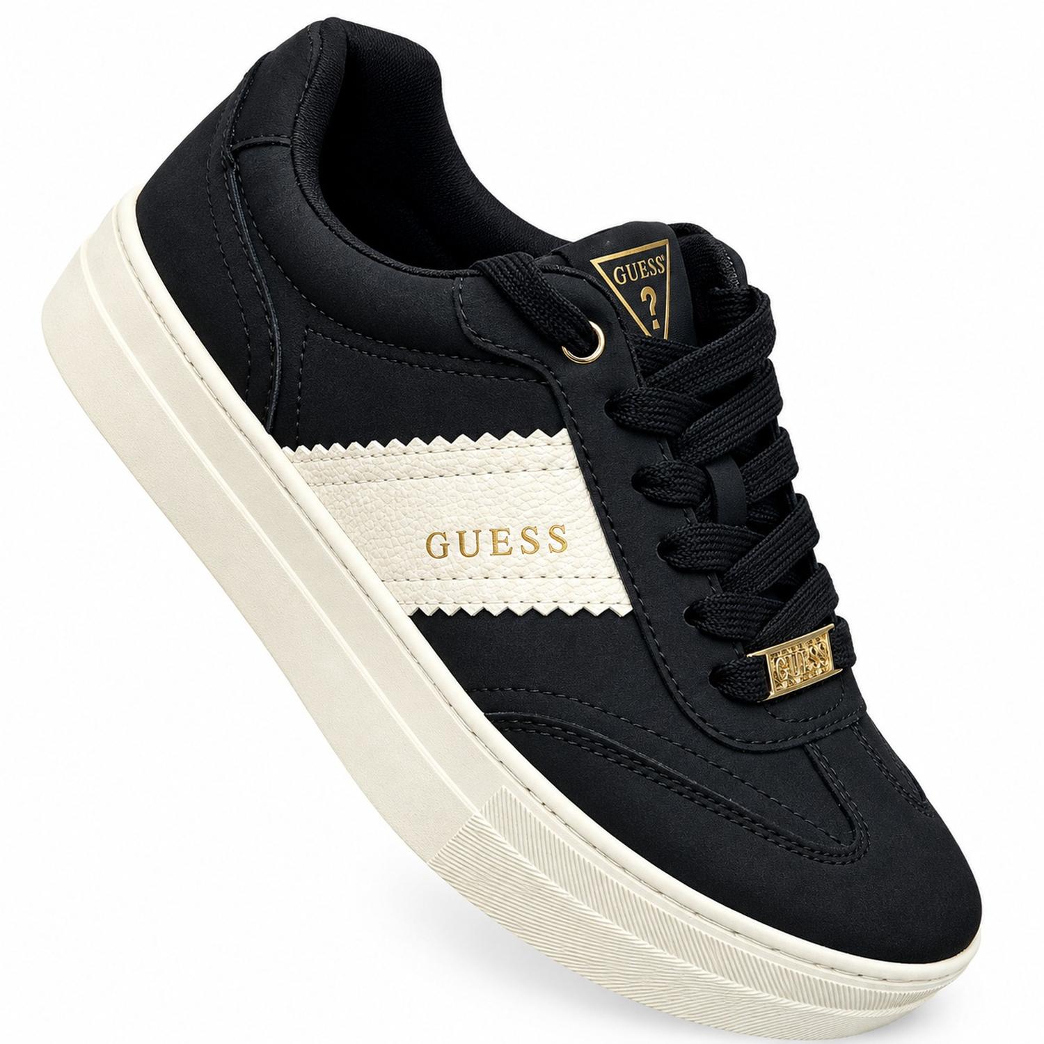 ZAPATILLAS GUESS NEGRO CON DETALLES EN DORADO - 1