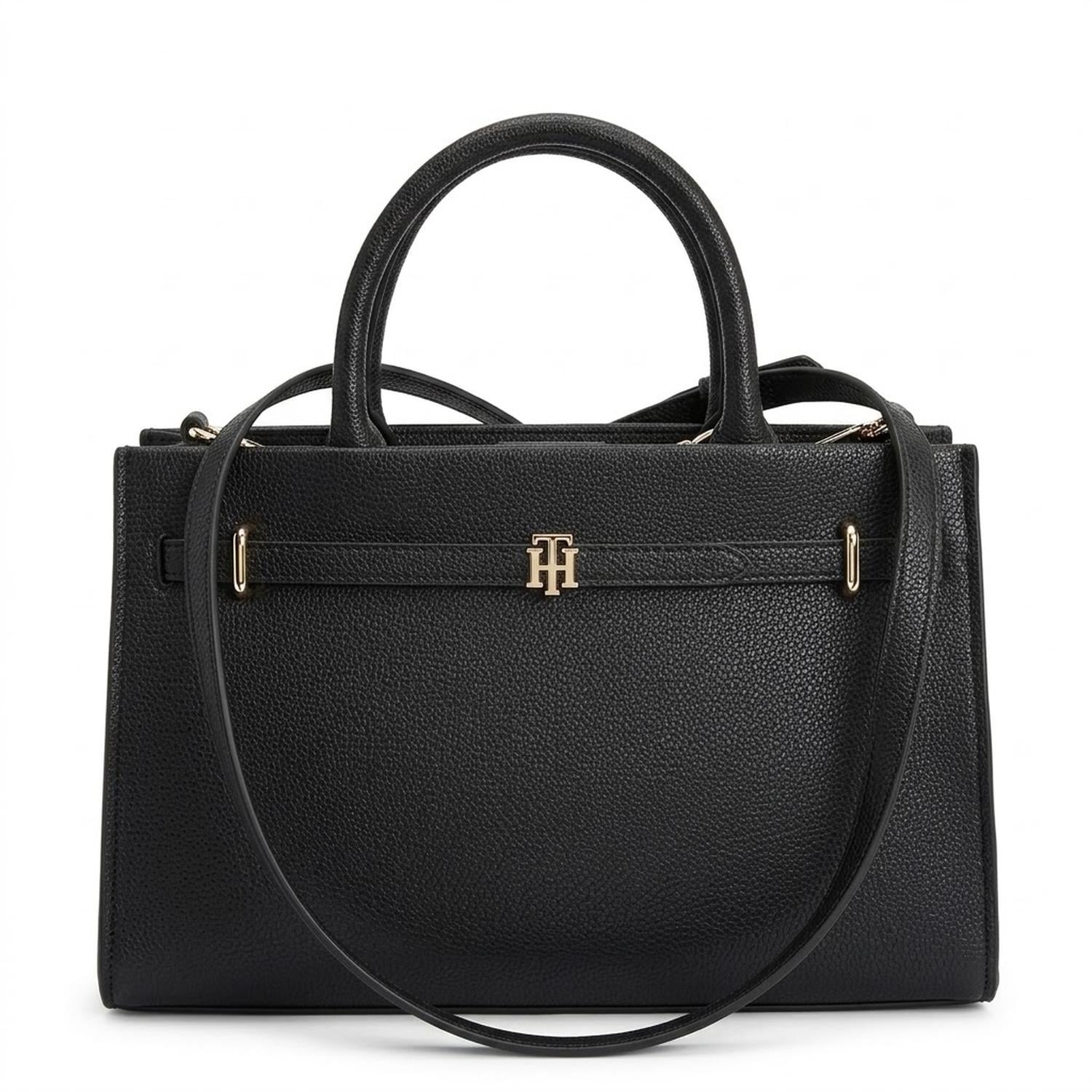 CARTERA MINI TOTE Y CROSSBODY TOMMY HILFIGER NEGRO - 1