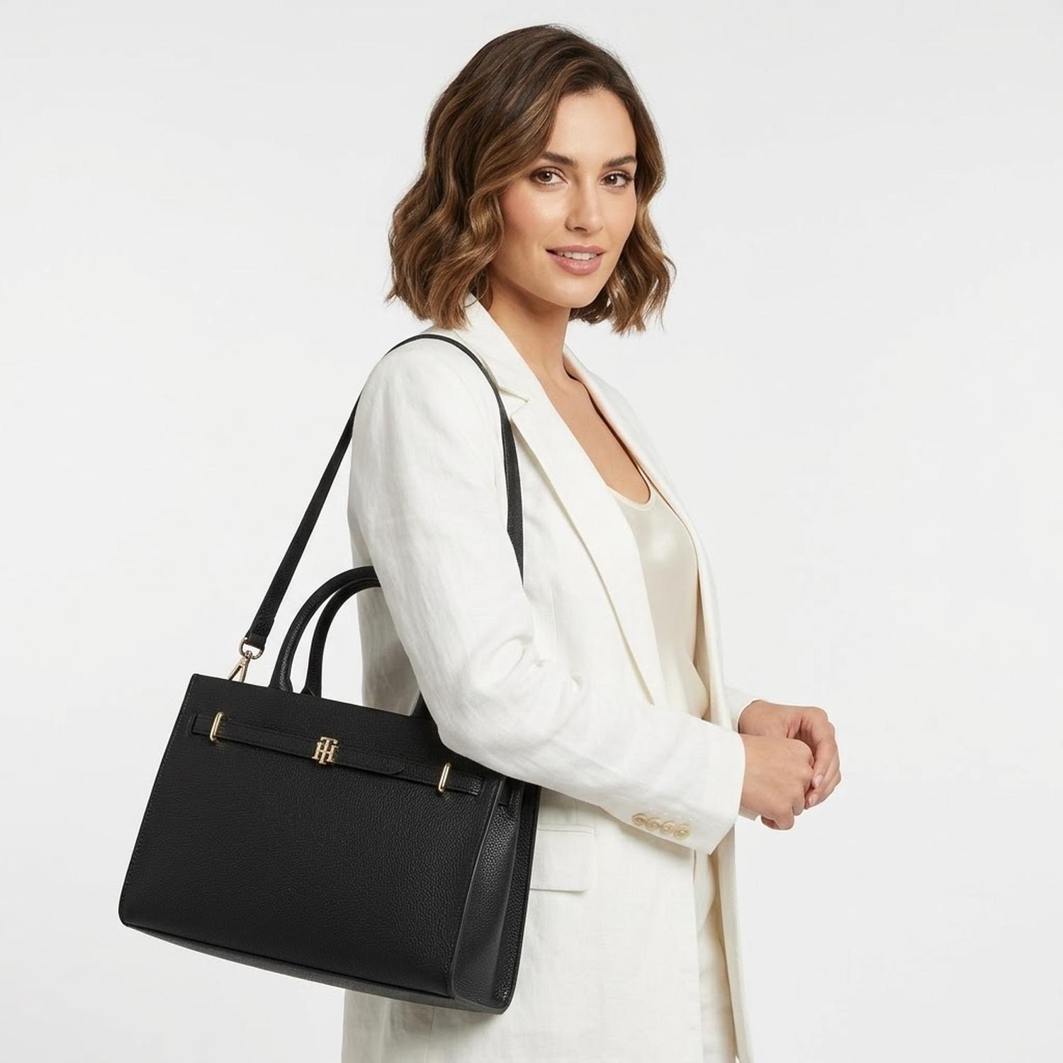 CARTERA MINI TOTE Y CROSSBODY TOMMY HILFIGER NEGRO - 2