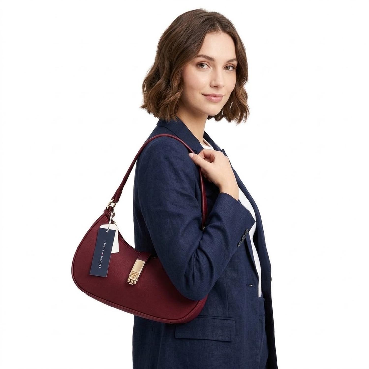 CARTERA SHOULDER BAG TOMMY HILFIGER COLOR VINO - 2