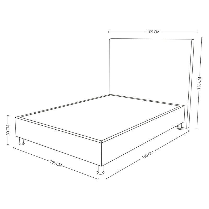 CAMA BOX TARIMA ESSENZA + CABECERA MALVA 1.5 PLAZAS - 5