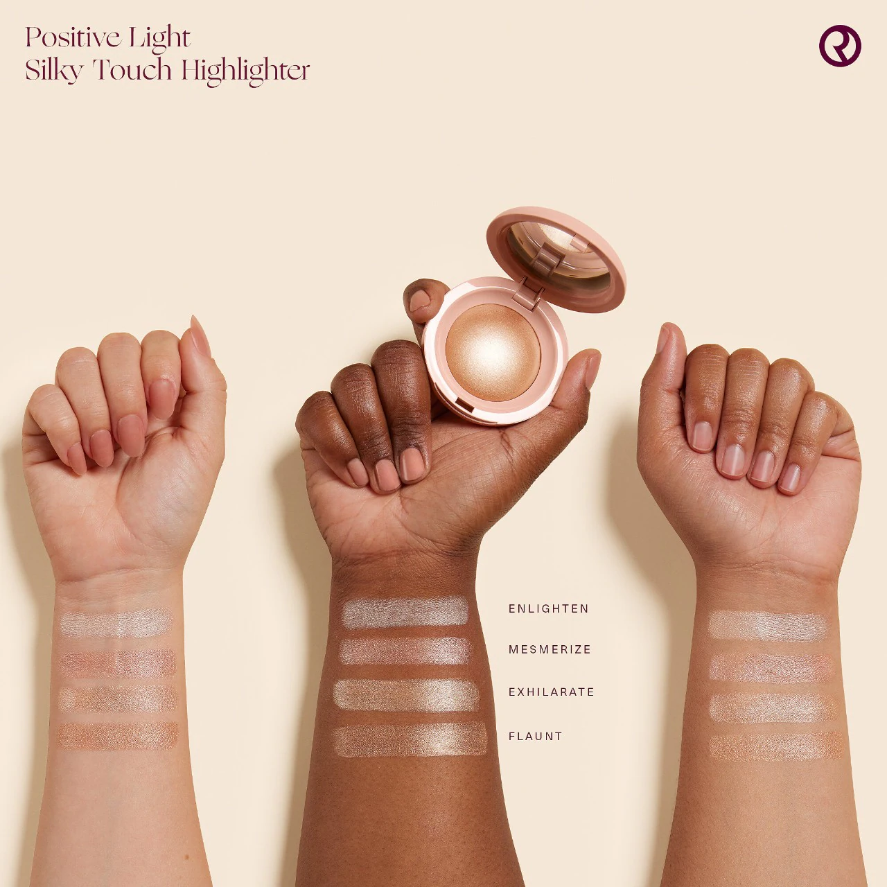 ILUMINADOR - Color: Enlighten - cool champagne - POSITIVE LIGHT SILKY TOUCH HIGHLIGHTER - RARE BEAUTY - 5