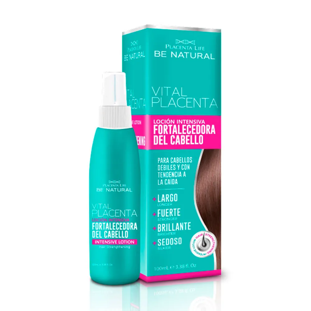 LOCIÓN CAPILAR BE NATURAL VITAL PLACENTA PARA CABELLO FUERTE Y VITAL 100 ML PLACENTA LIFE BE NATURAL - 1
