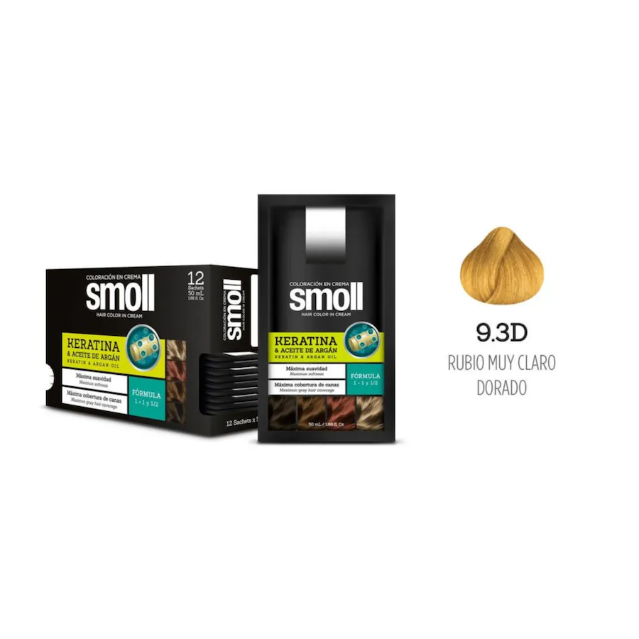 CREMA PARA CABELLO UNISEX SMOLL 9.32 CLARO DORADO - 1