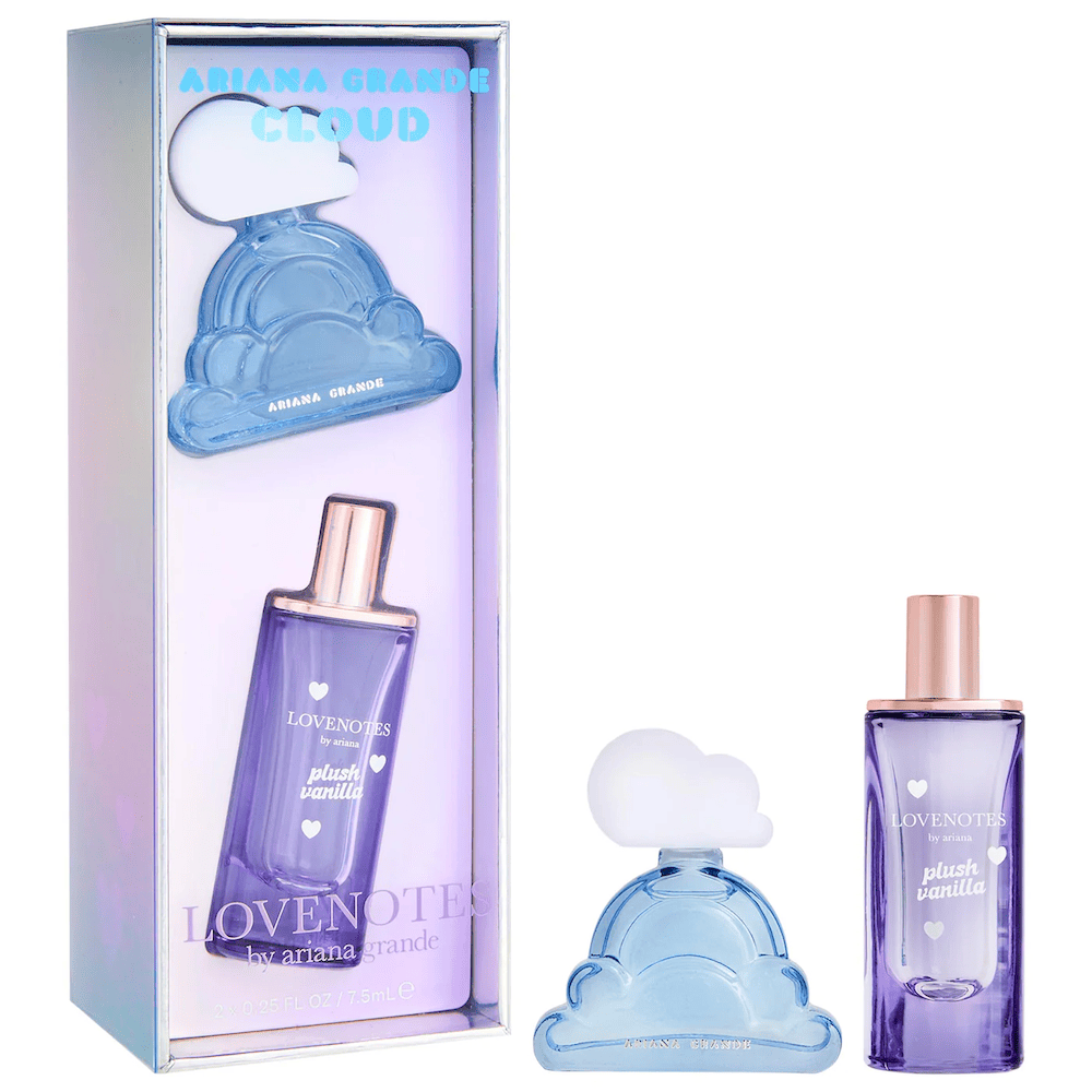 SET DE PERFUME DE VAINILLA DE FELPA MINI CLOUD Y LOVENOTES ARIANA GRANDE - 1