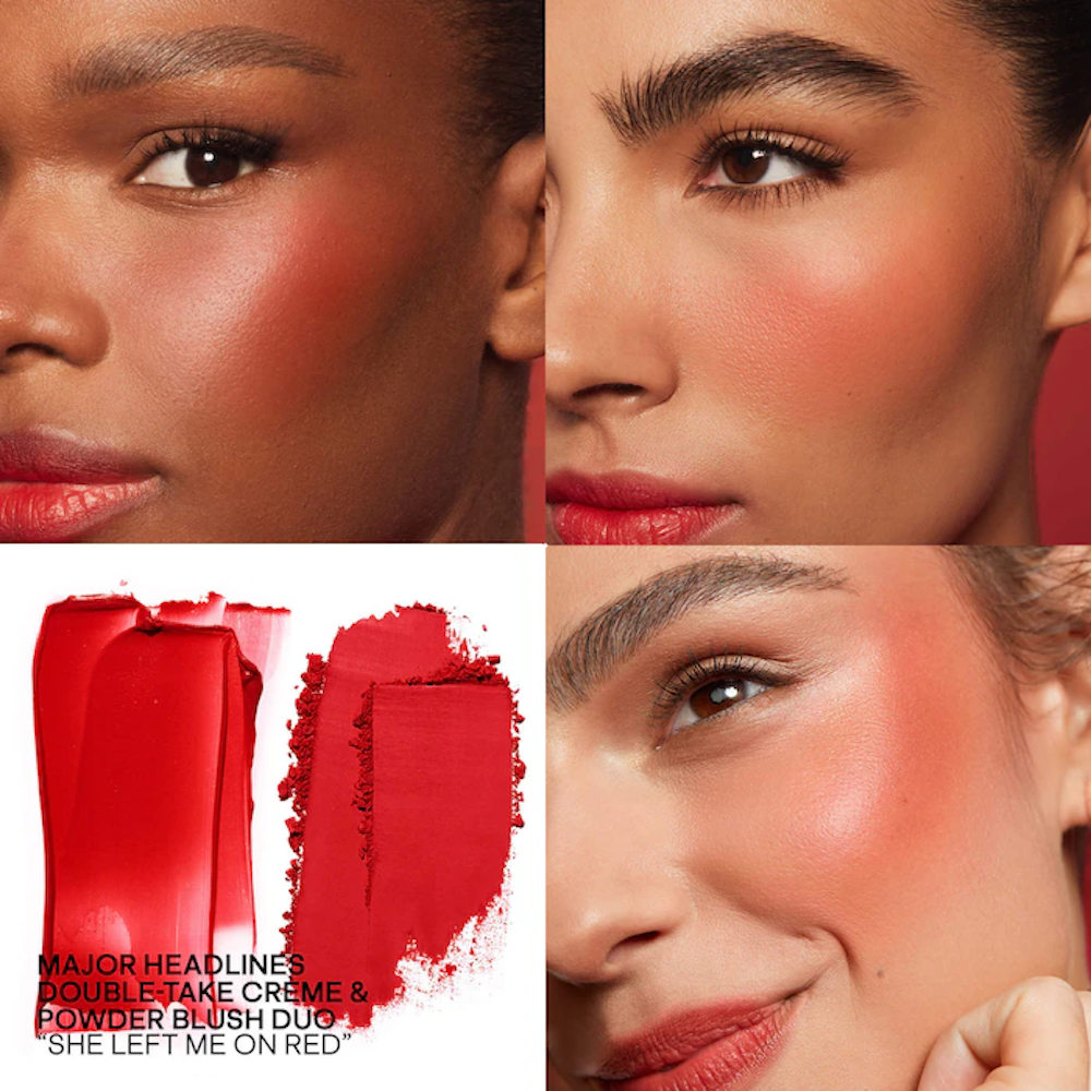 RUBOR EN BARRA MINI MAJOR HEADLINES DOUBLE-TAKE CRÈME Y POWDER BLUSH DUO SHE LEFT ME ON RED - 2