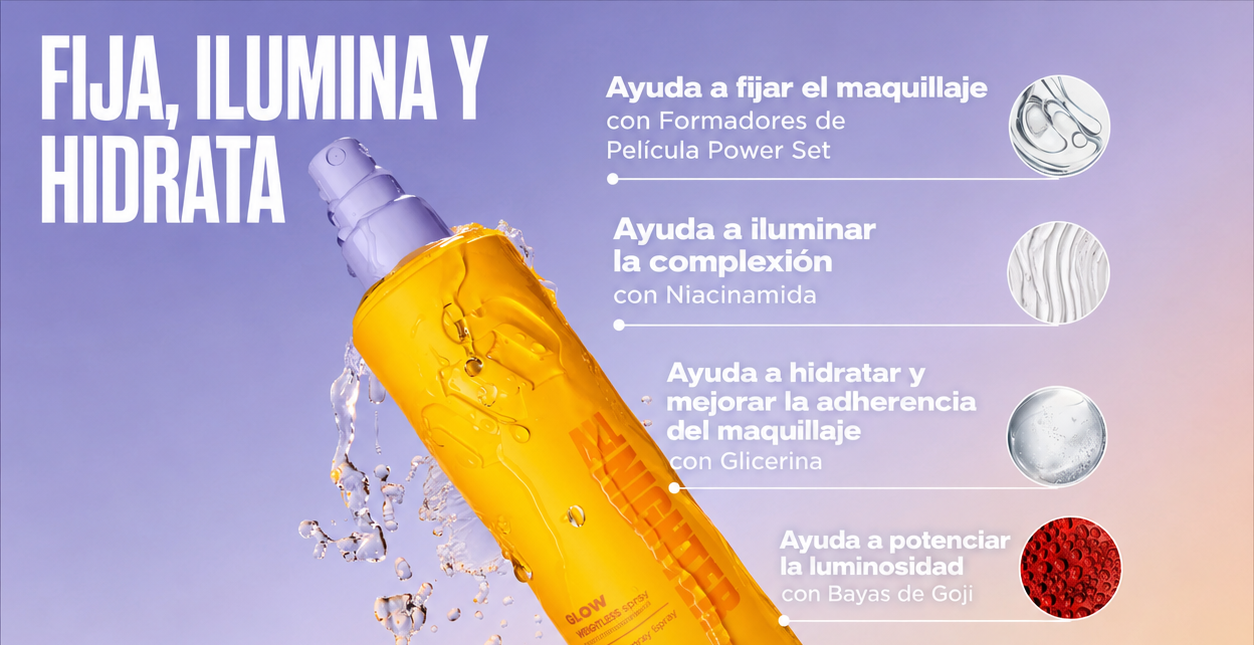 MINI SPRAY FIJADOR BRILLANTE E HIDRATANTE RESISTENTE AL AGUA ALL NIGHTER - 2