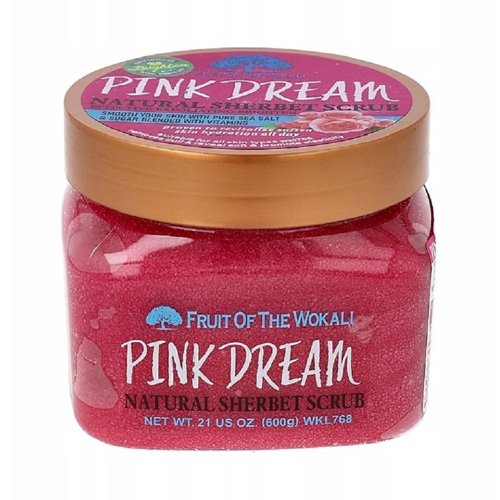 EXFOLIANTE CUERPO FRUIT OF THE WOKALI TODO TIPO DE PIEL 600G NATURAL SHERBET SCRUB PINK DREAM - 1