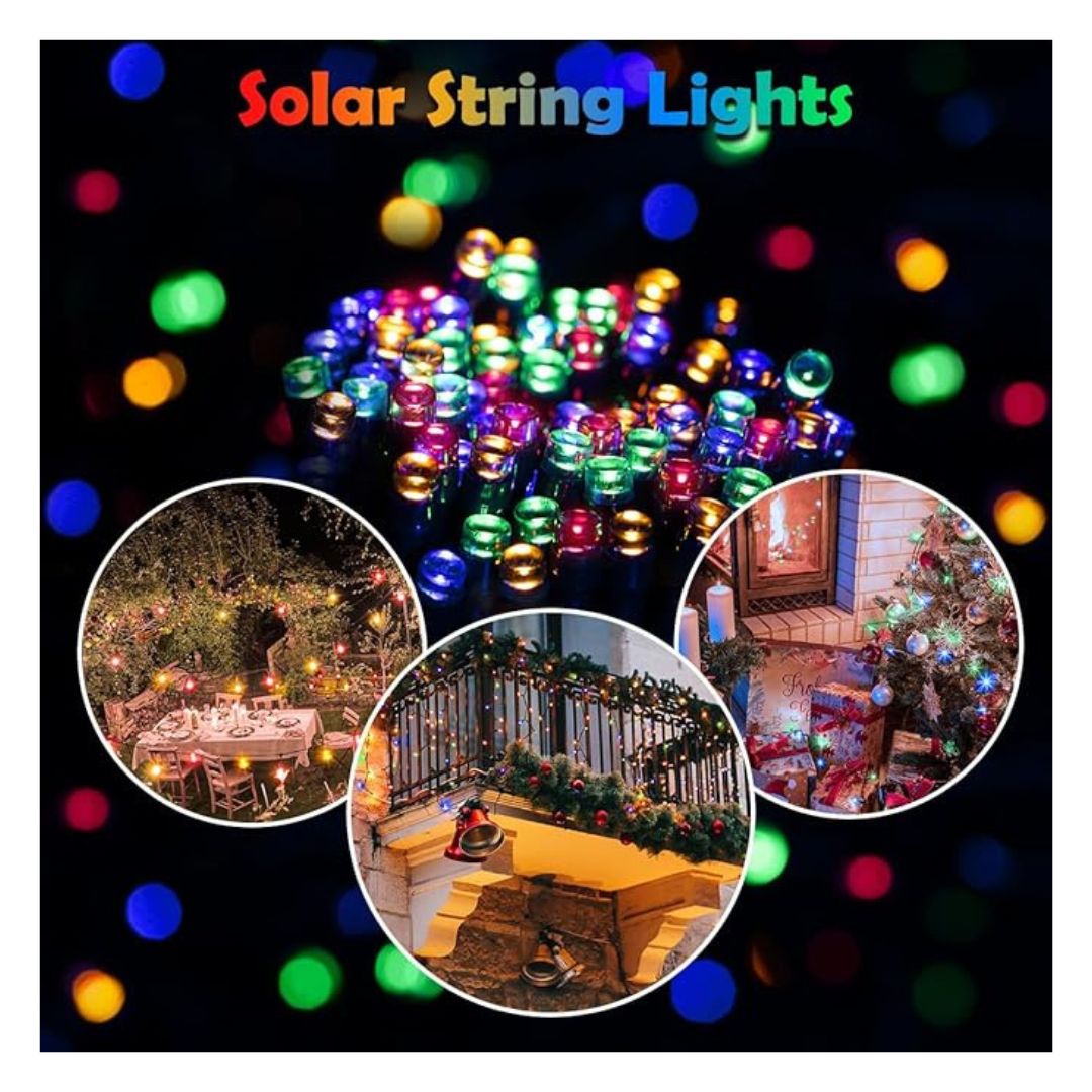 LUCES NAVIDEÑAS CON PANEL SOLAR DE COLORES 30MTS X2UNIDS - 2