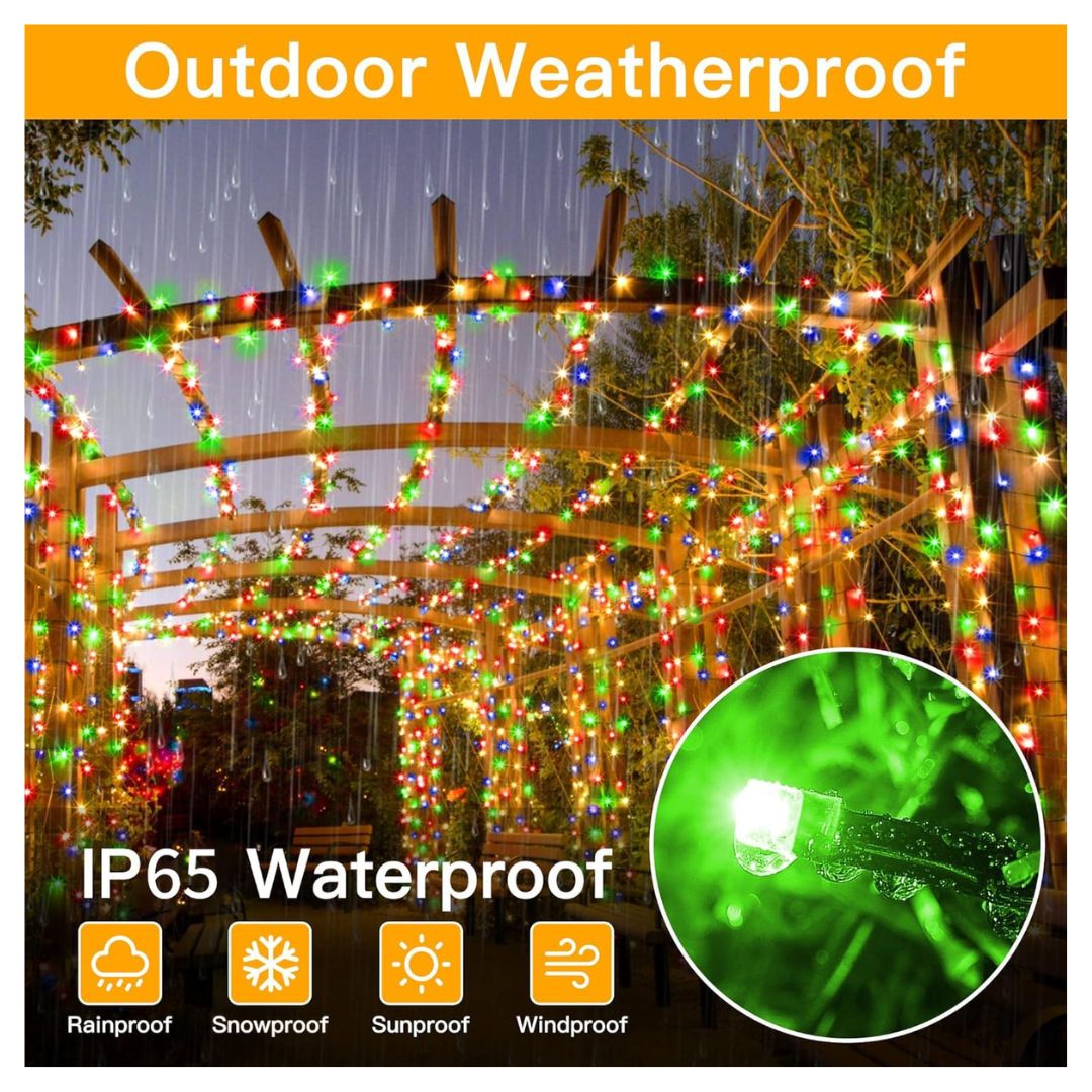 LUCES NAVIDEÑAS CON PANEL SOLAR DE COLORES 30MTS X2UNIDS - 4