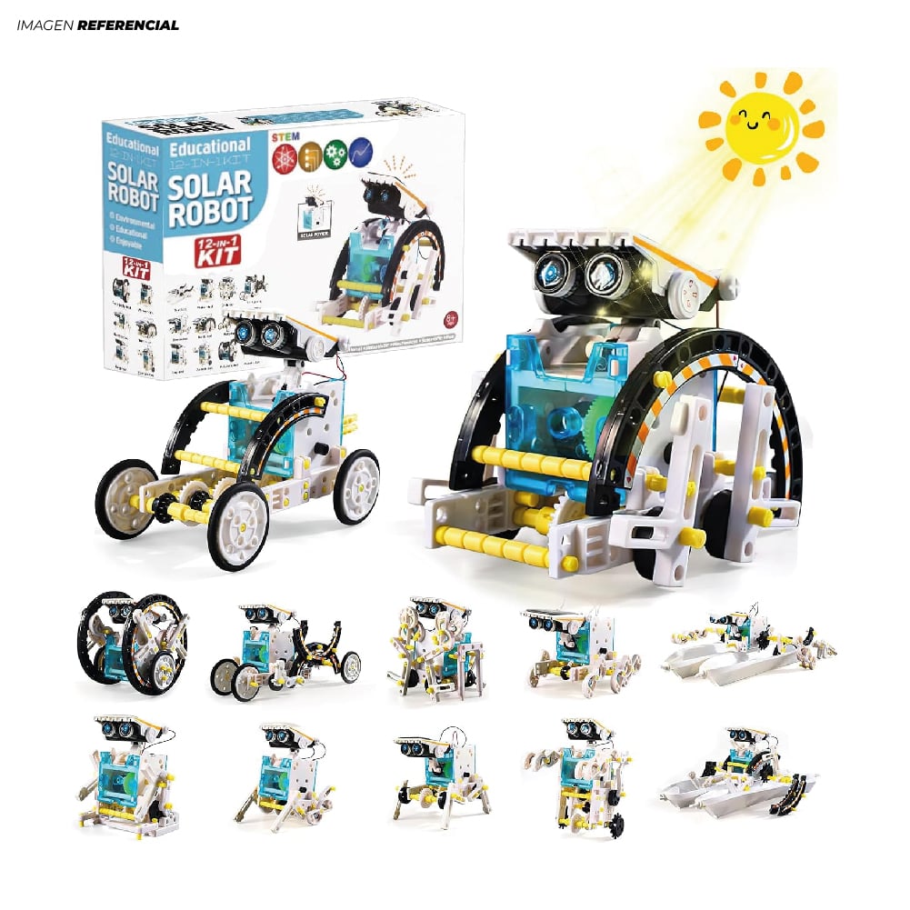 ROBOT SOLAR EDUCATIVO KIT DE CIENCIA 12 EN 1 - 1